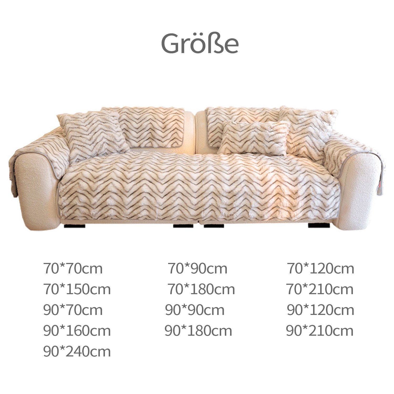 Refttenw Sofabezug Plüsch Dick Sofahusse Sofaüberwurf Abwaschbar Sofa Sitzkissenbezug, Winter Warme