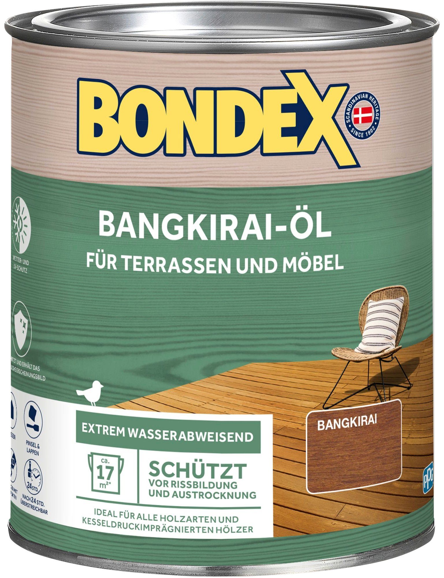 Terrassen Möbel, UV-Blocker für Holzöl BANGKIRAI-ÖL, & Gebinde-Größen Technologie, mehrere Bondex