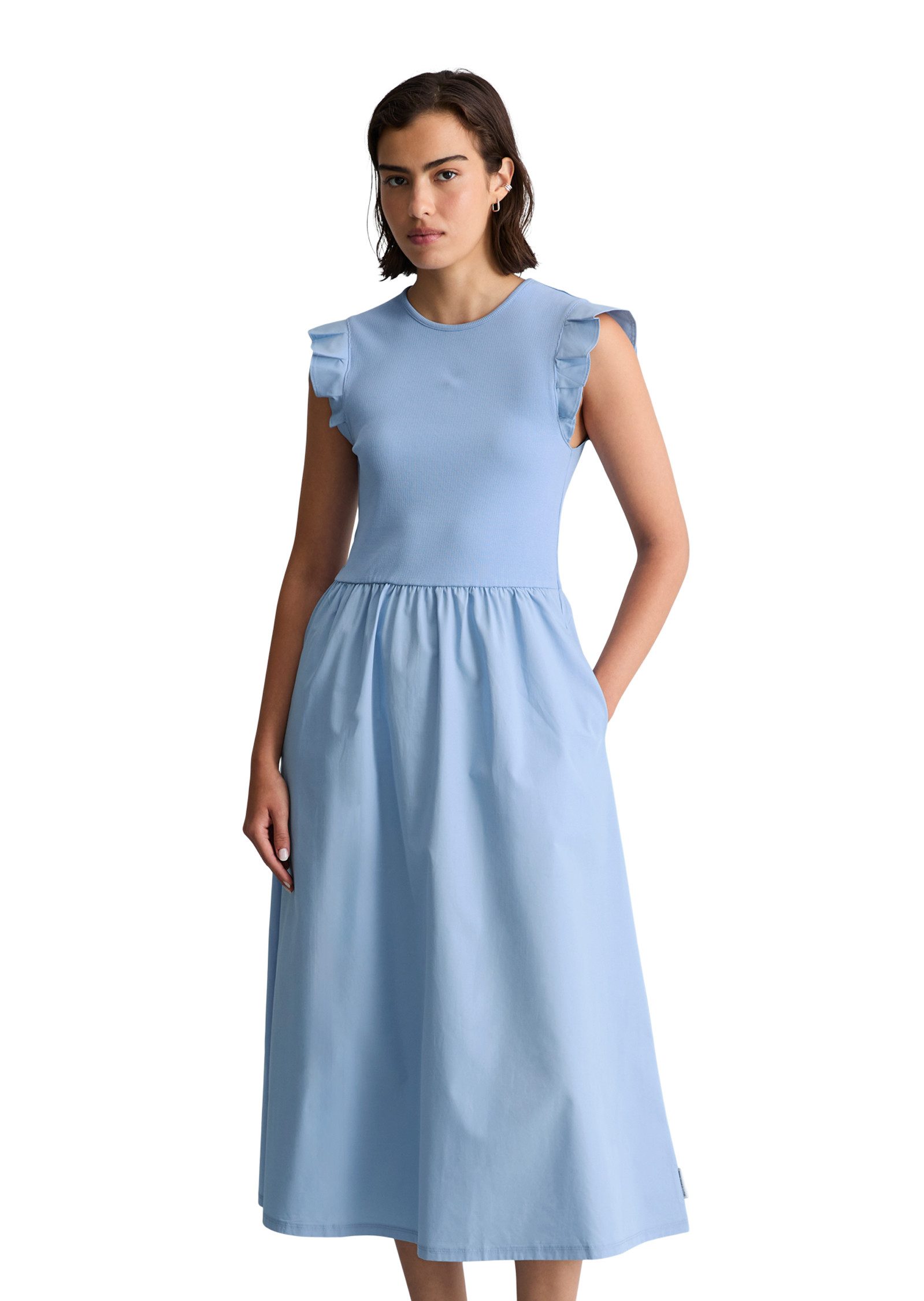 Marc O'Polo DENIM Jerseykleid mit Baumwoll-Popelinerock