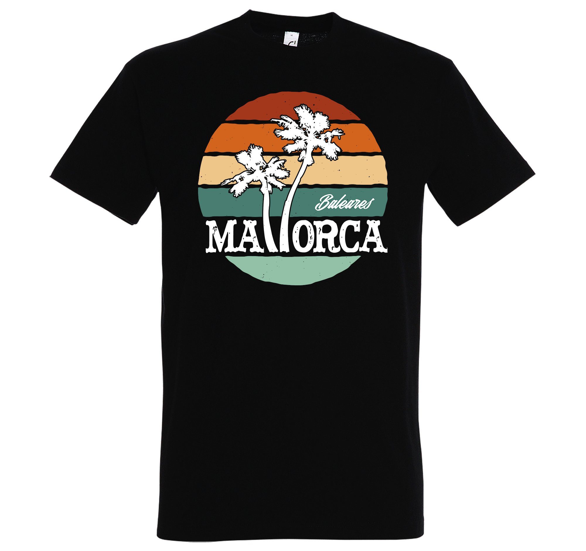Herren T-Shirt Shirt mit Schwarz Youth Mallorca Designz trendigem Frontprint