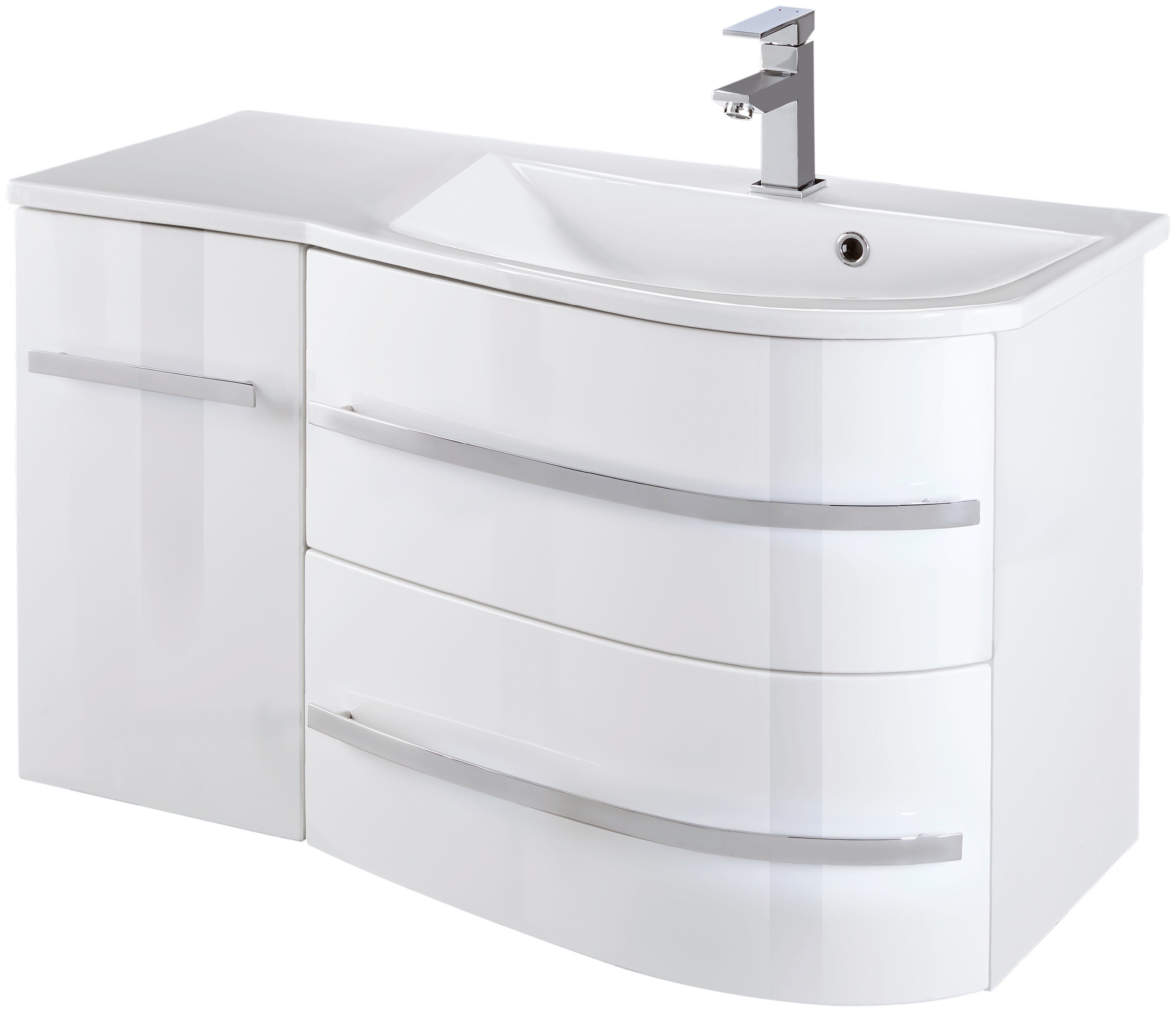 welltime Waschtisch »OSLO«, Breite 90 cm, geschwungene Form, Ablage