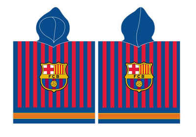 FC Barcelona Strandtuch FC Barcelona Poncho Strandtuch mit Kaputze 60 x 120 cm, mit Kapuze