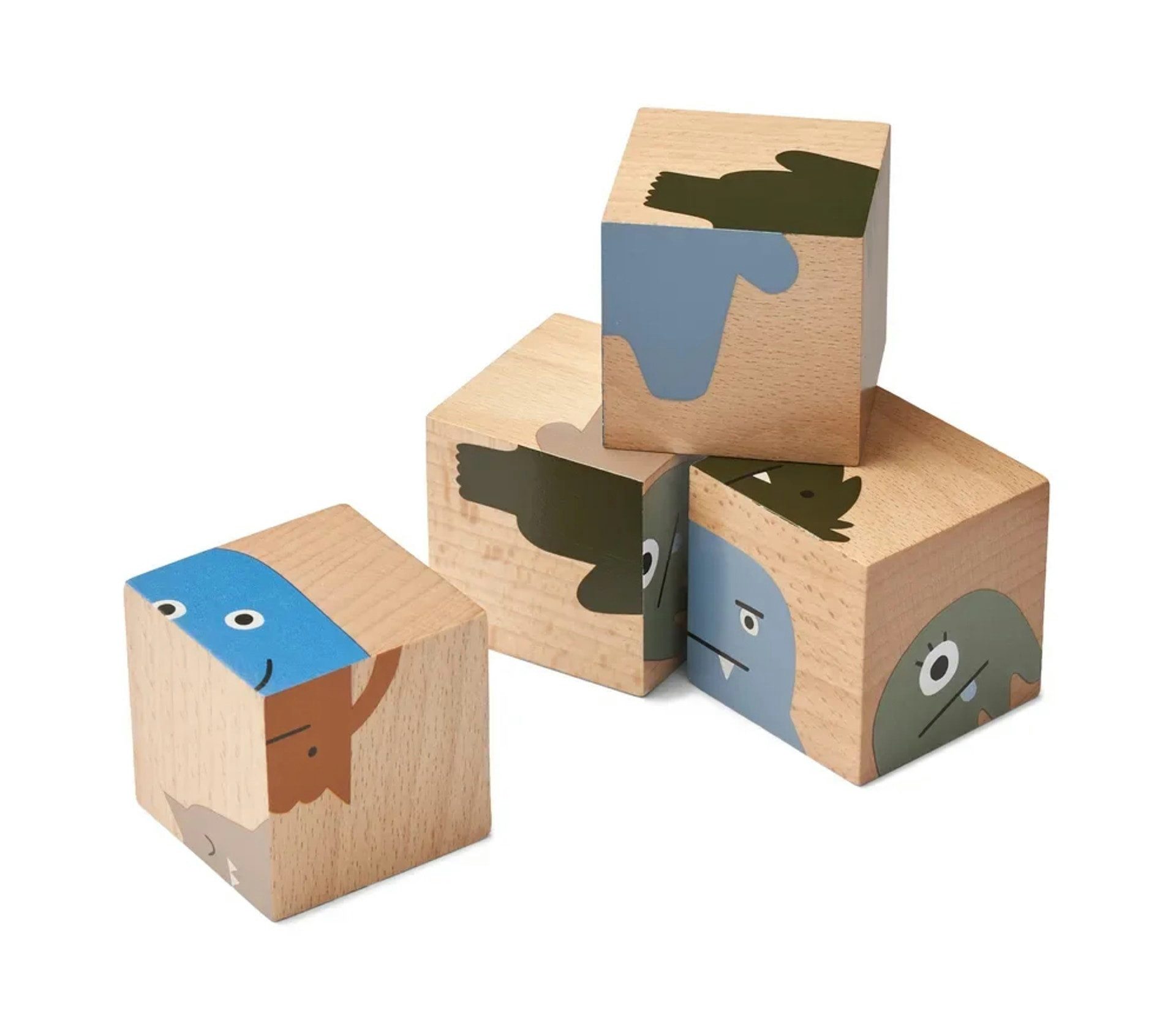 Liewood Puzzle Puzzle, Holz Puzzle, Holzwürfel - Aage, Farbe: Vehicle / Nature, 24 Puzzleteile