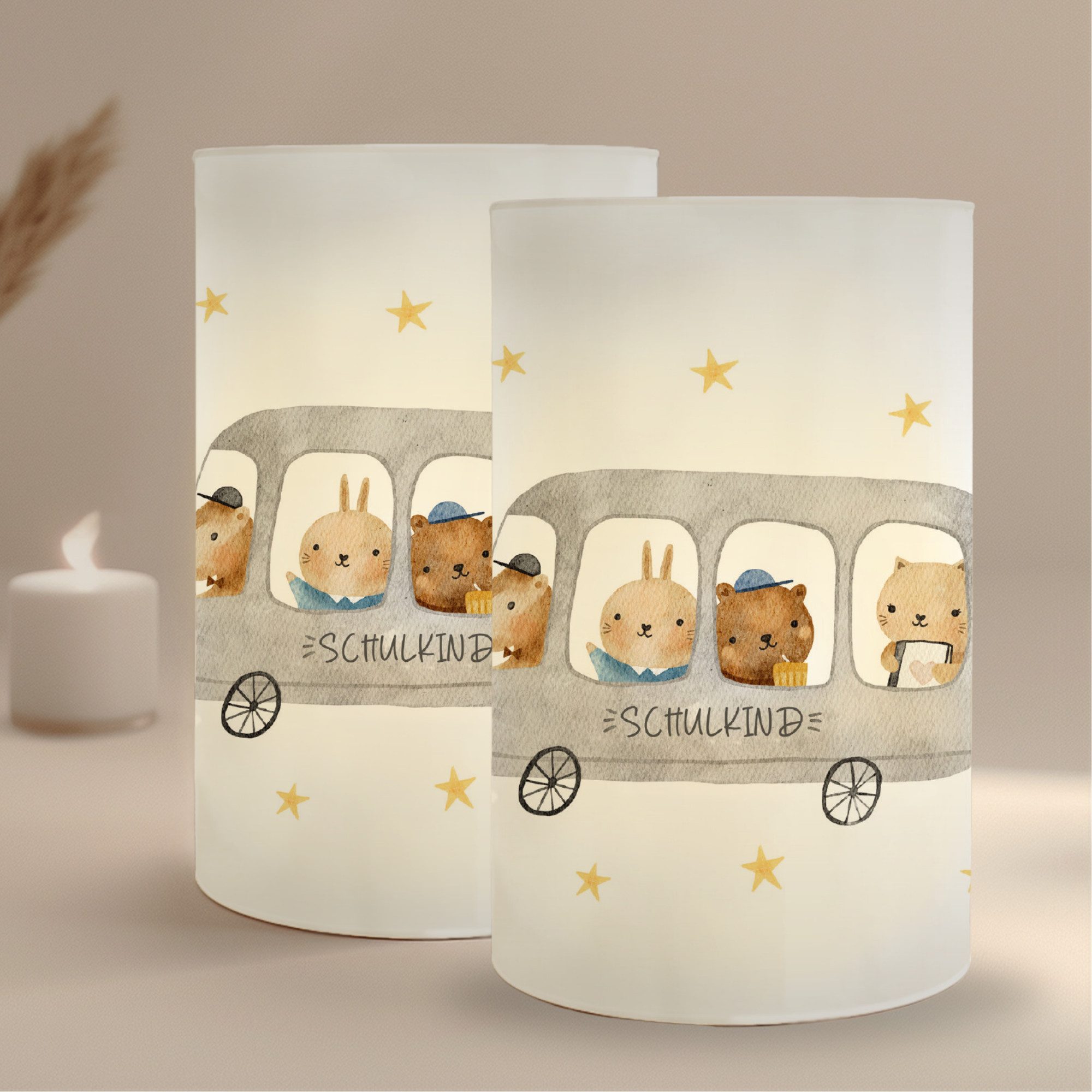 MeinBaby123® Papierdekoration Einschulung Windlichter, Dekoration Schulanfang I Deko Einschulung, Tischdekoration Einschulung, Einschulung Deko, Tischdeko Einschulung