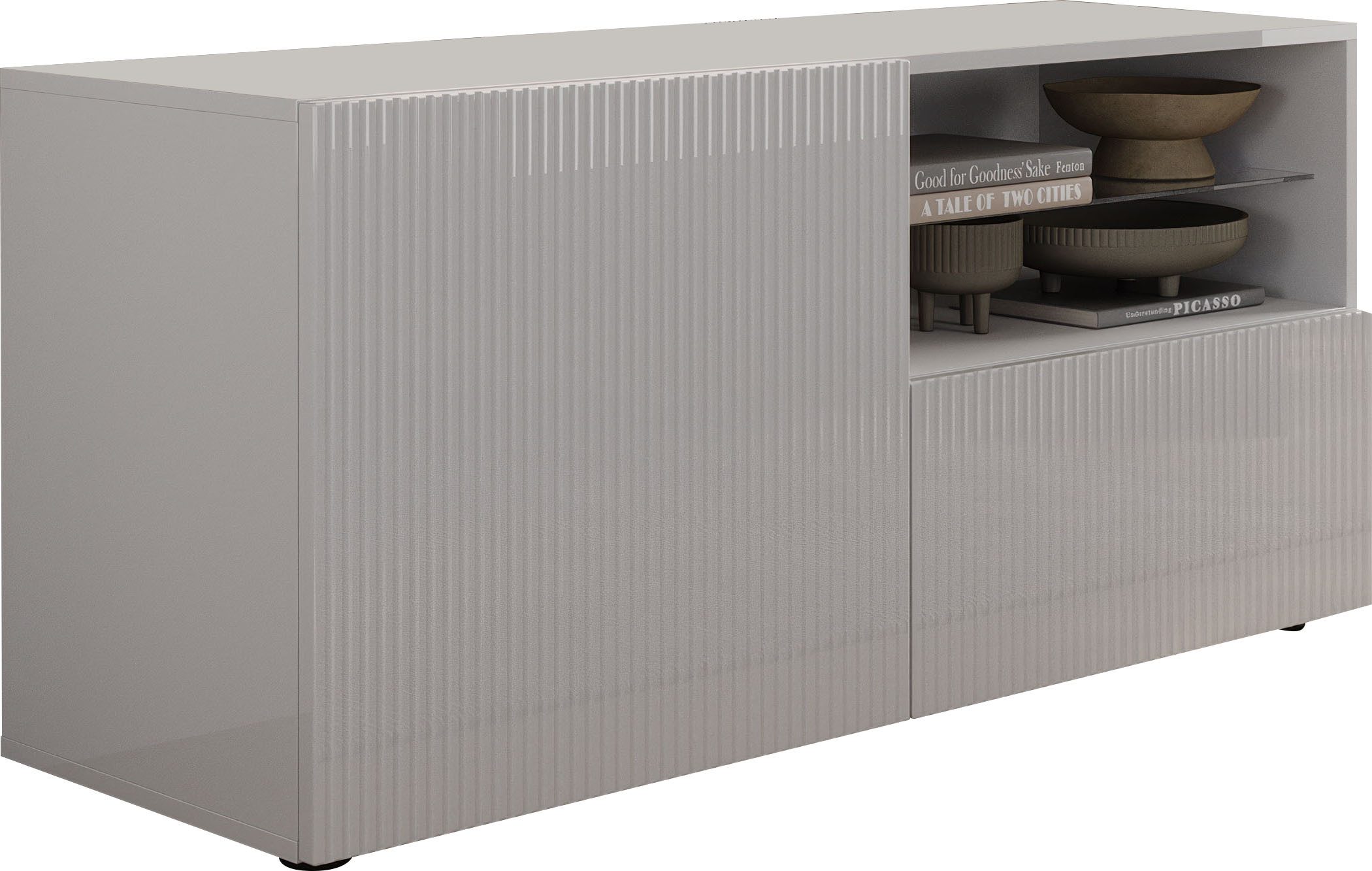 Lowboard Rio Breite 120 cm, TV-Board 1 Tür u. 1 Schubkasten, TV-Schrank