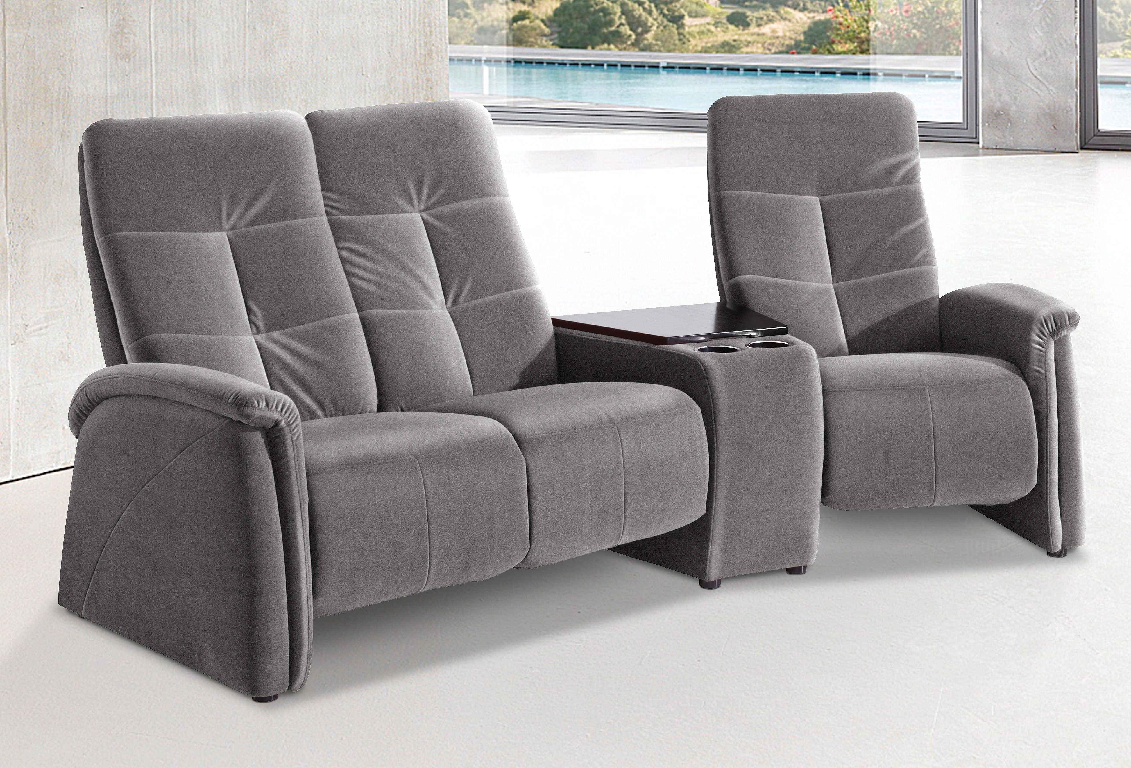 exxpo - sofa fashion 3-Sitzer Tivoli, Kinosofa mit Tischablage & Stauraumfach, man. Relaxfunktion, mit Relaxfunktion