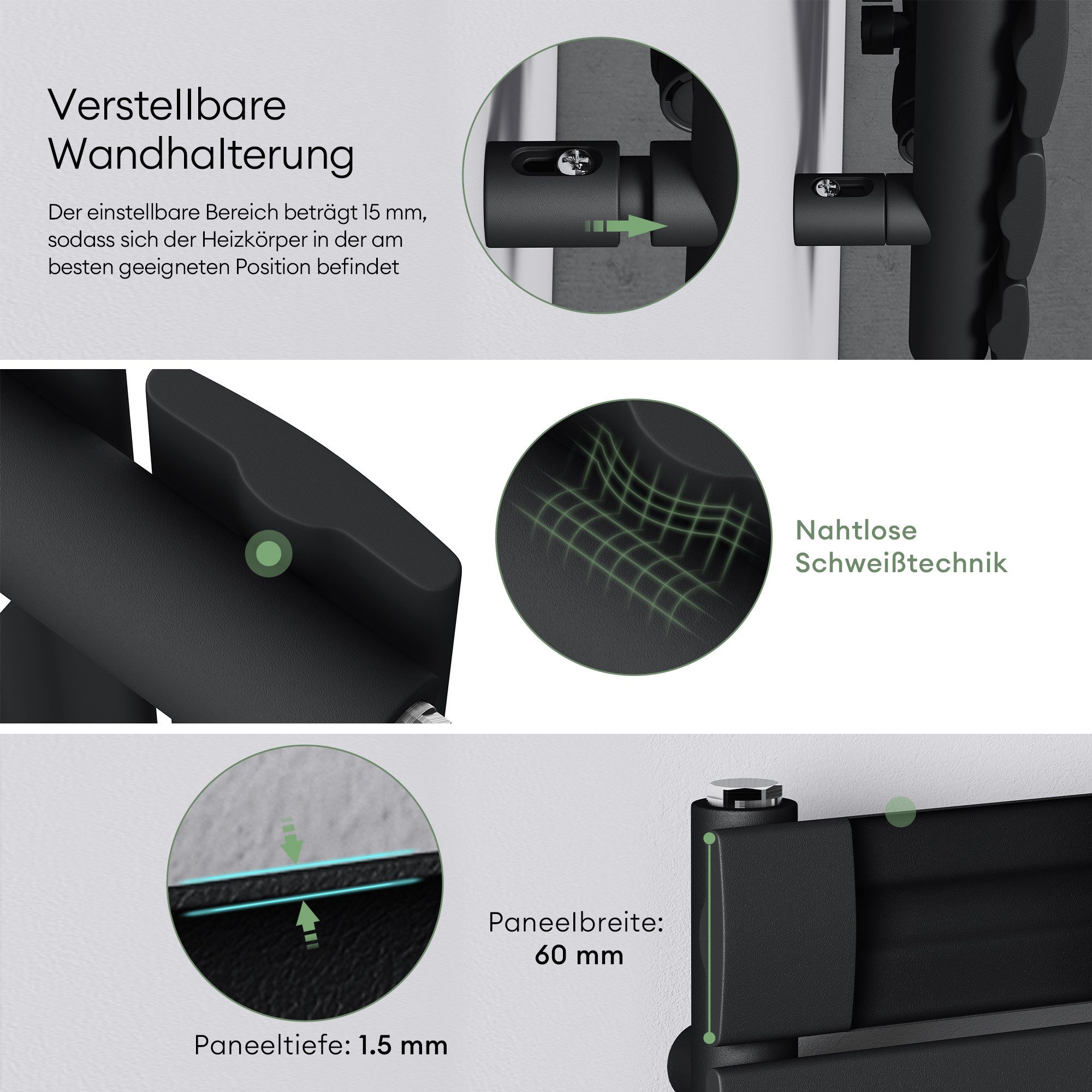 Mai & Mai Badheizkörper paneelheizkörper Handtuchheizkörper Horizontal FH günstig online kaufen