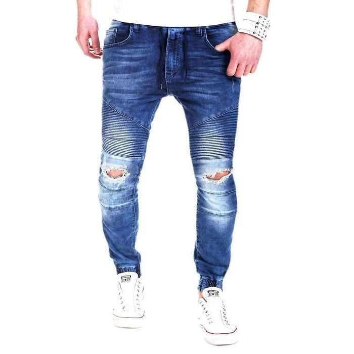 behype Slim-fit-Jeans BIJAC mit Destroyed-Elementen