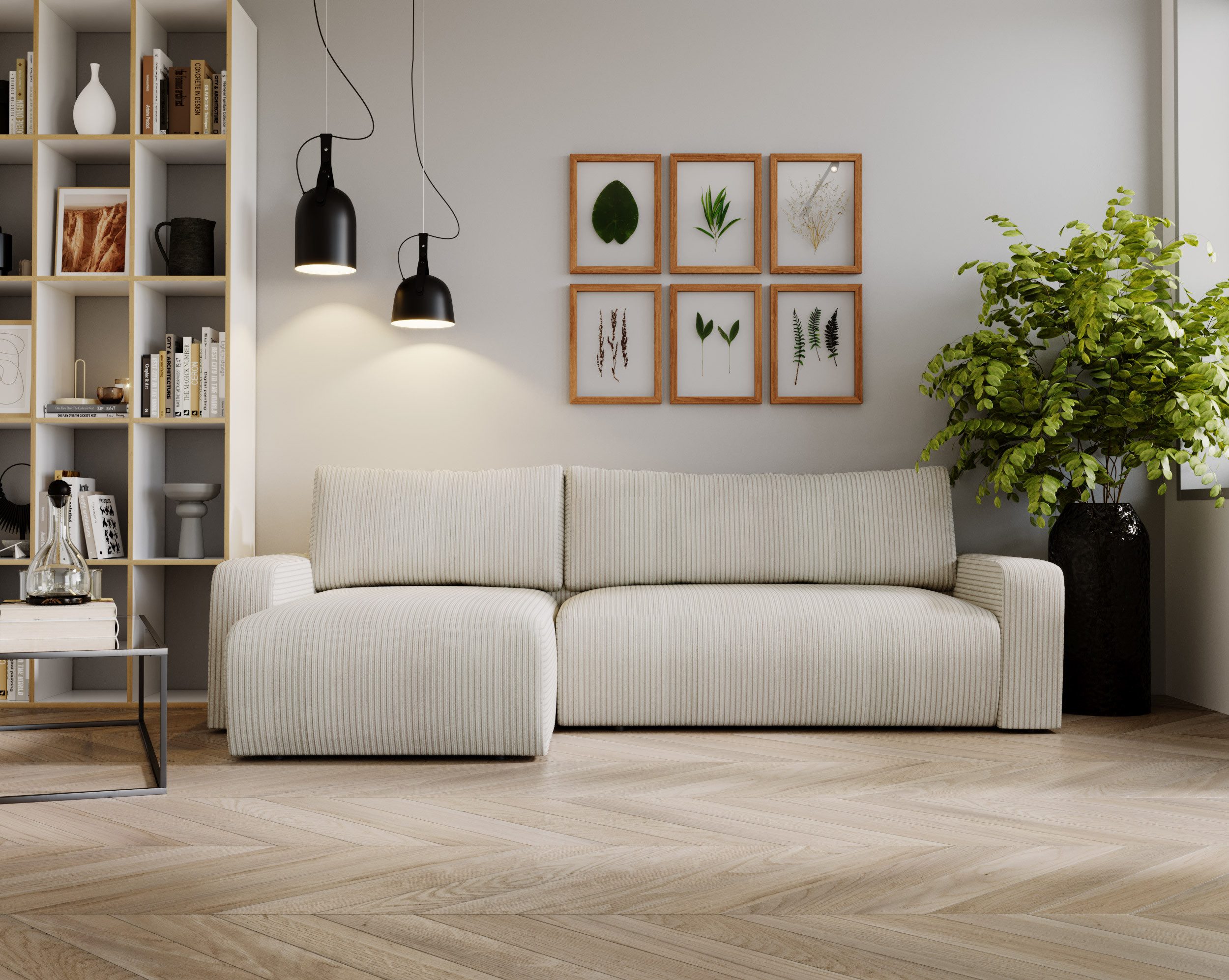 MKS MÖBEL Ecksofa ARGOS, Set, Ecksofa, Bettkasten, Lose Kissen, Ecksofa L-form, Schlaffunktion, Bettkasten, Cordpolsterung