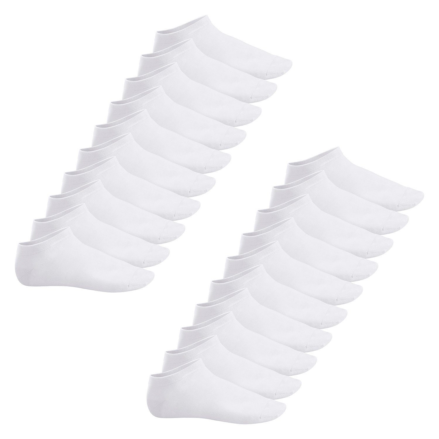 Footstar Füßlinge Sneak It! Damen & Herren Sneakersocken (10/20 Paar) kurze Socken Weiß (20 Paar)