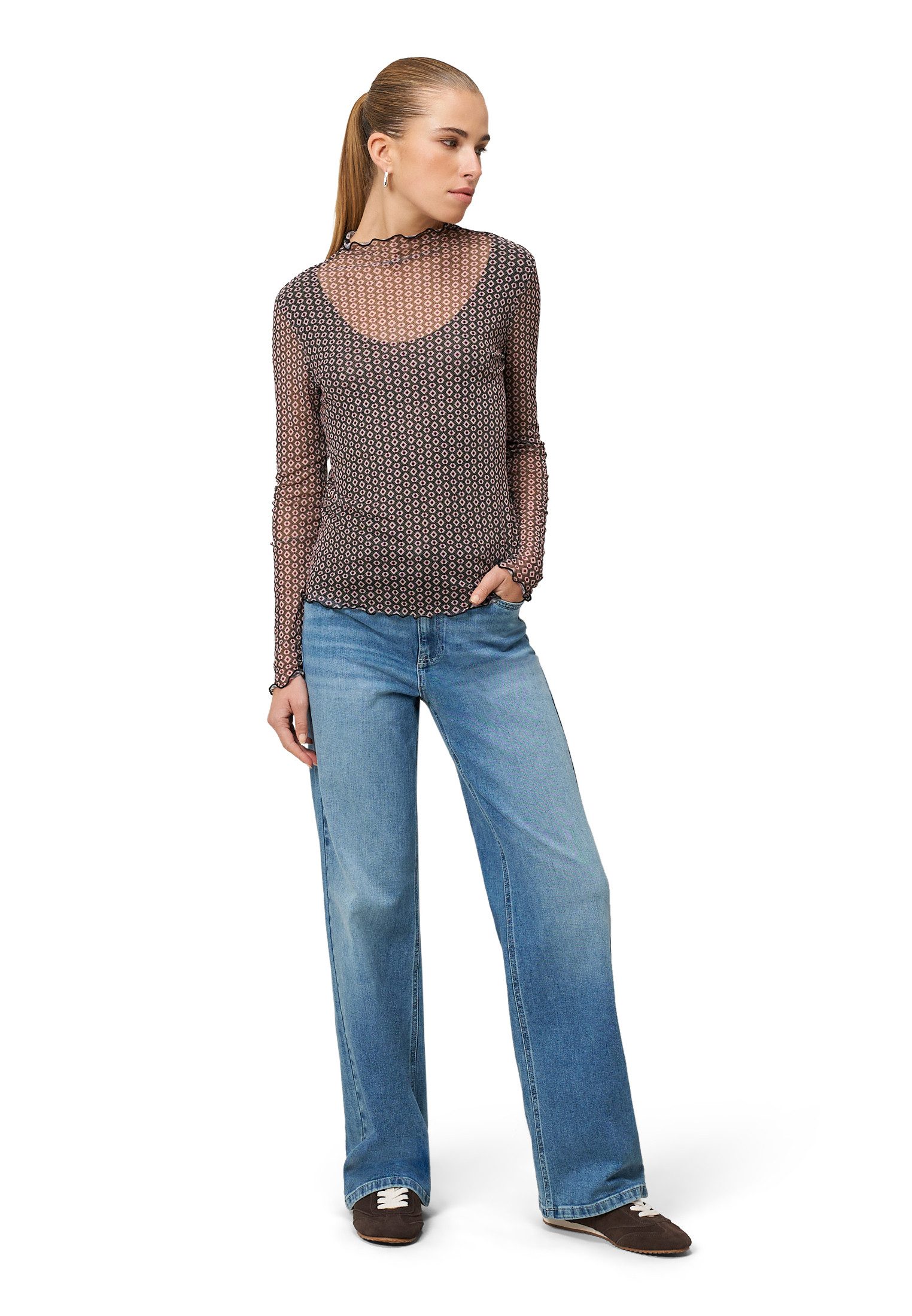 Zero Kurzarmshirt Damen mit grafischem Print (1-tlg) Plain/ohne Details