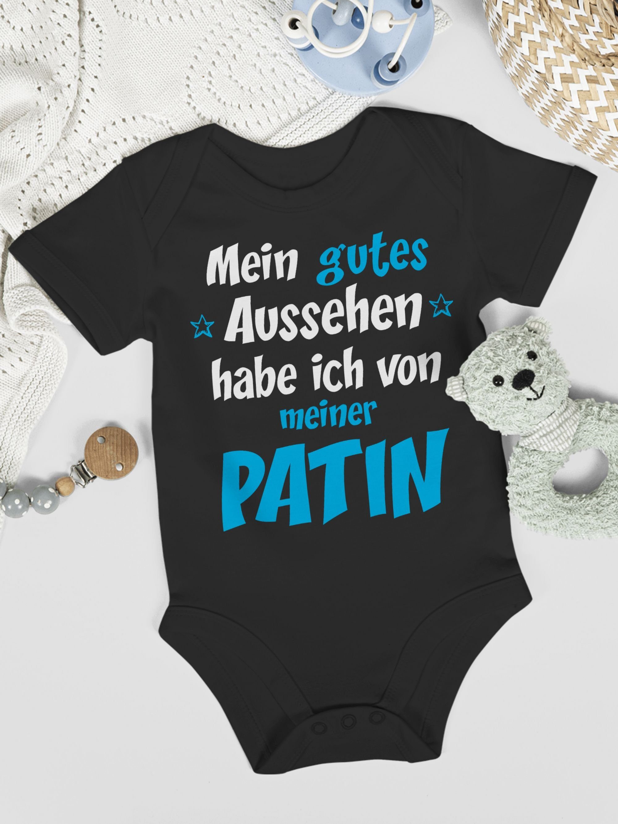 Shirtracer Shirtbody Gutes Aussehen Patin Schwarz - Junge blau/weiß 3 Baby Patentante