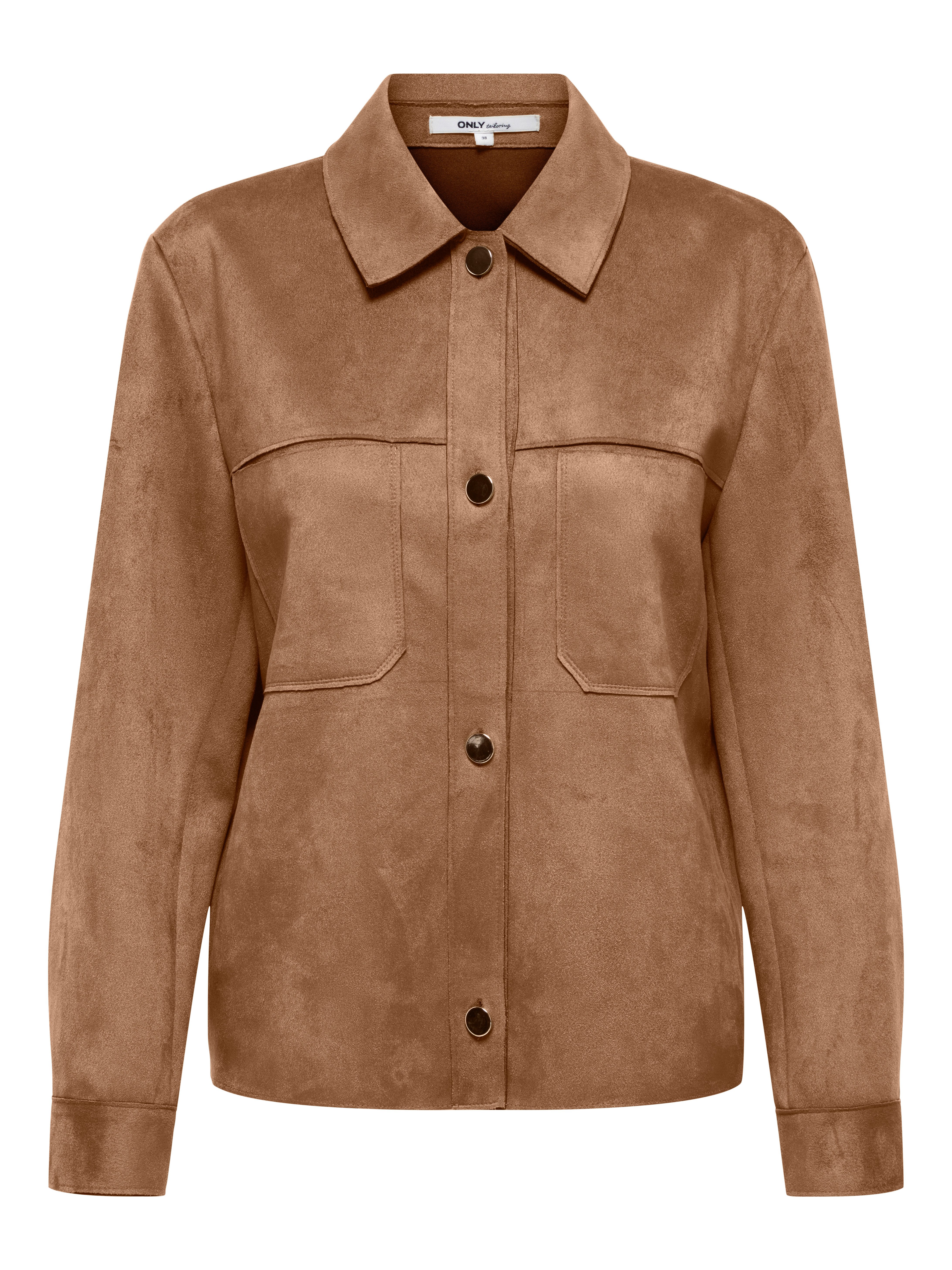 ONLY Hemdbluse ONLMIRA L/S FAUX SUEDE SHIRT PNT Materialmix, regular fit