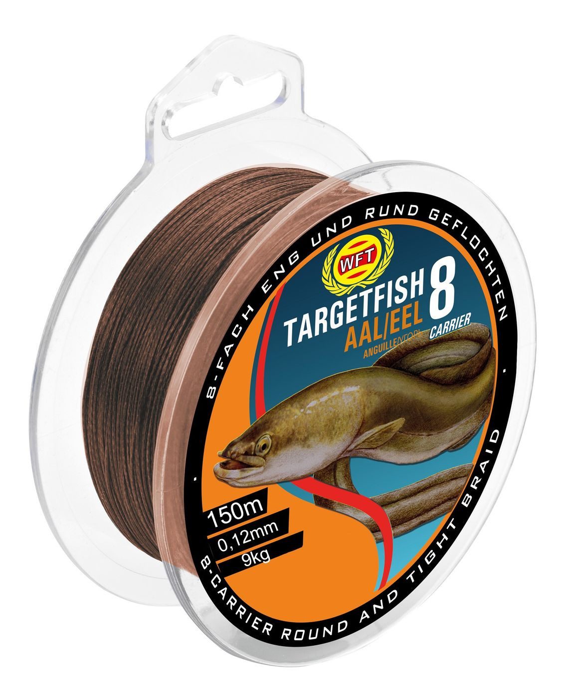 Angelschnur WFT TF8 Aal brown 160m 0,12mm 9kg - Aalschnur