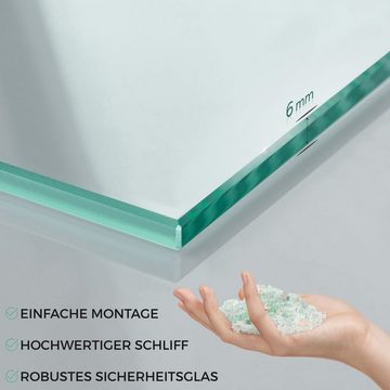 bonsport Badregal Glas Regal, Glasregal klar rechteckig 30 x 10.16 x 0.6 cm