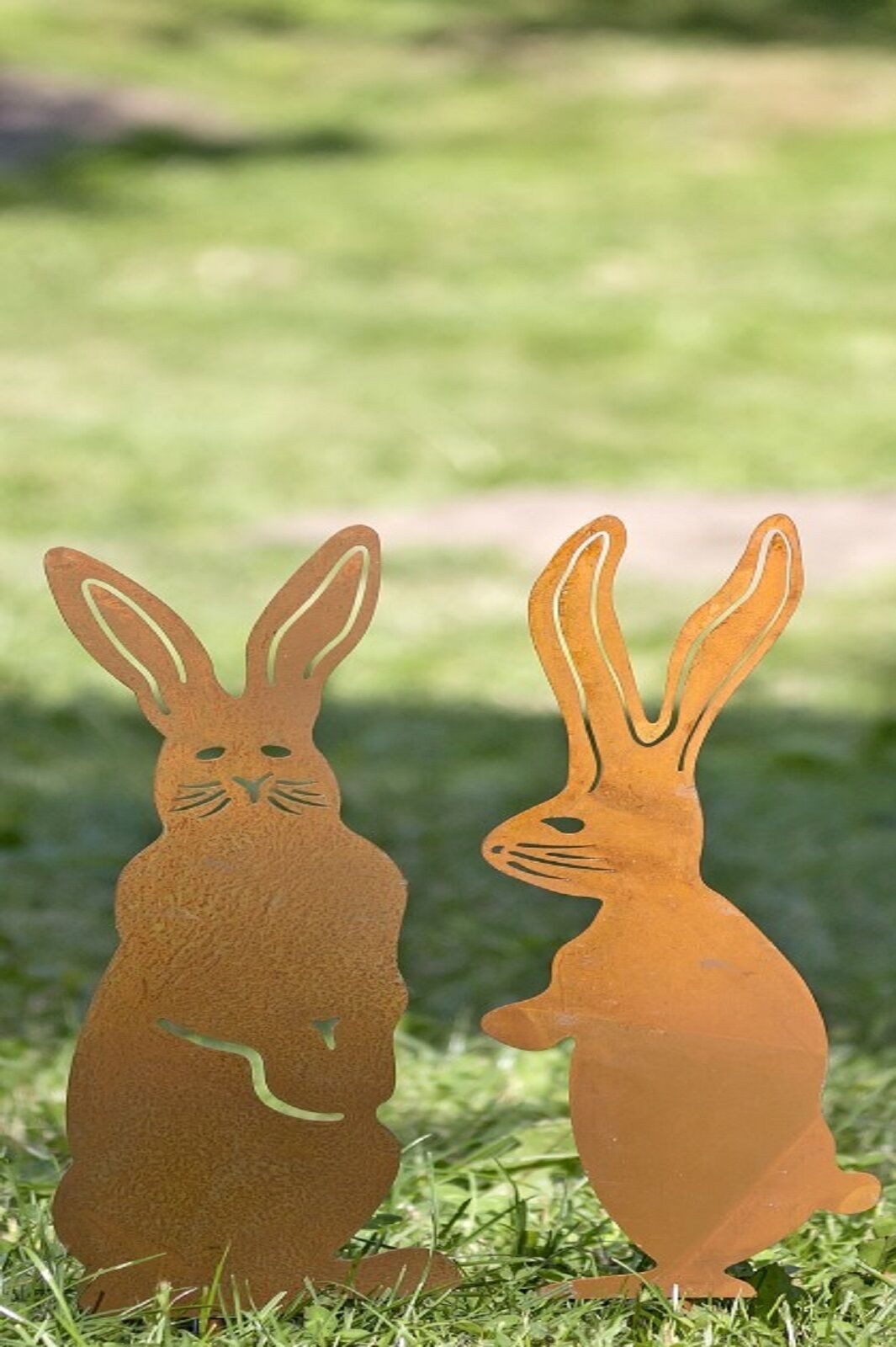 BOLTZE GRUPPE GmbH Gartenstecker Gartenstab Falko Hase 2sort H40cm Eisen rost 2er Set