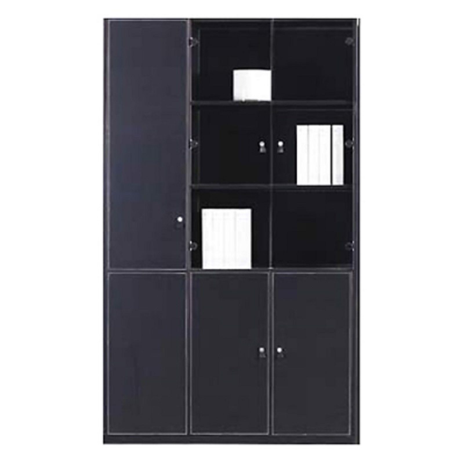 Jet-Line Aktenschrank Aktenschrank Prato schwarz 1,2 m breit 2 m hoch