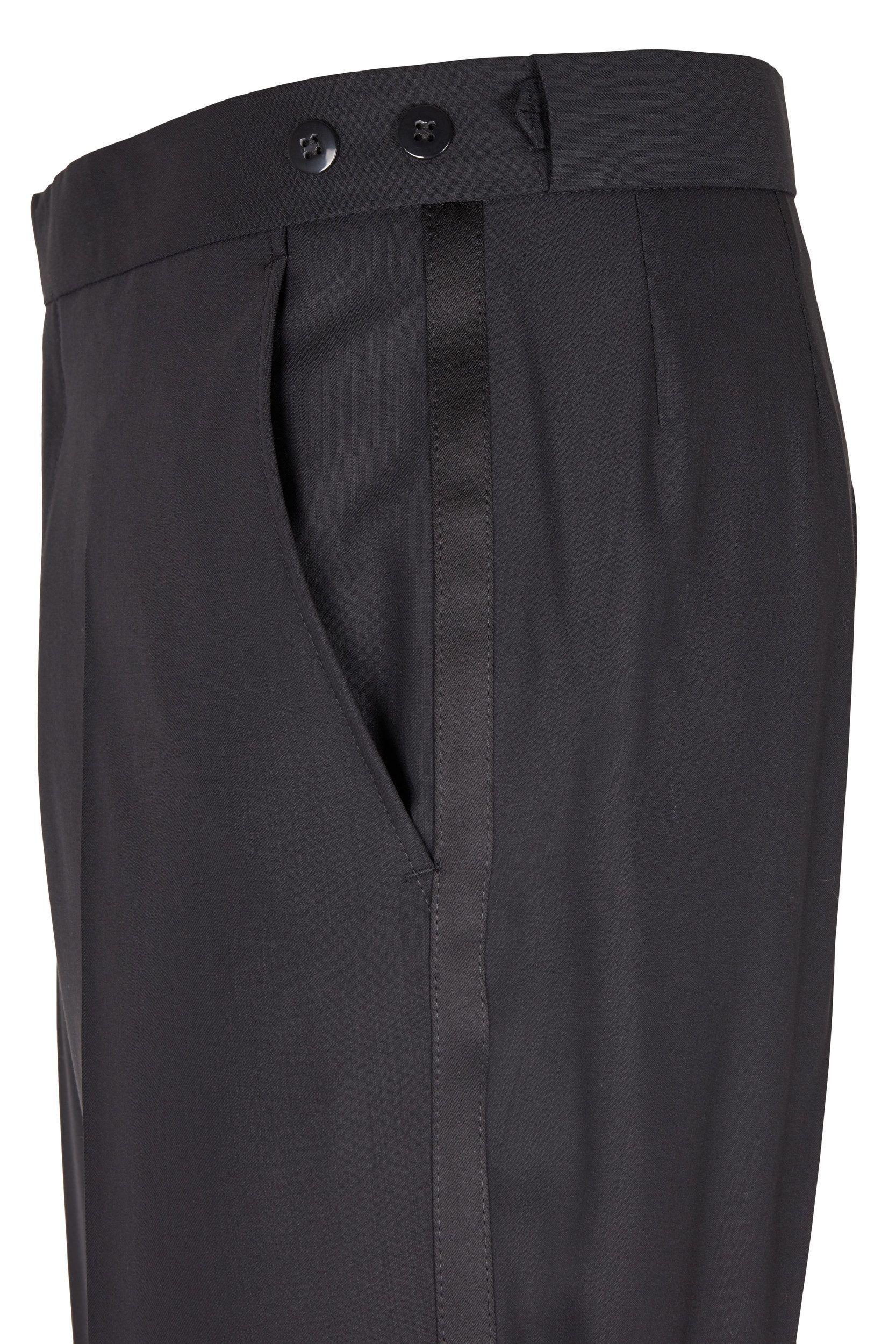 Wilvorst Anzughose Wilvorst CLASSICs Herren Smokinghose Classic Fit Schwarz günstig online kaufen