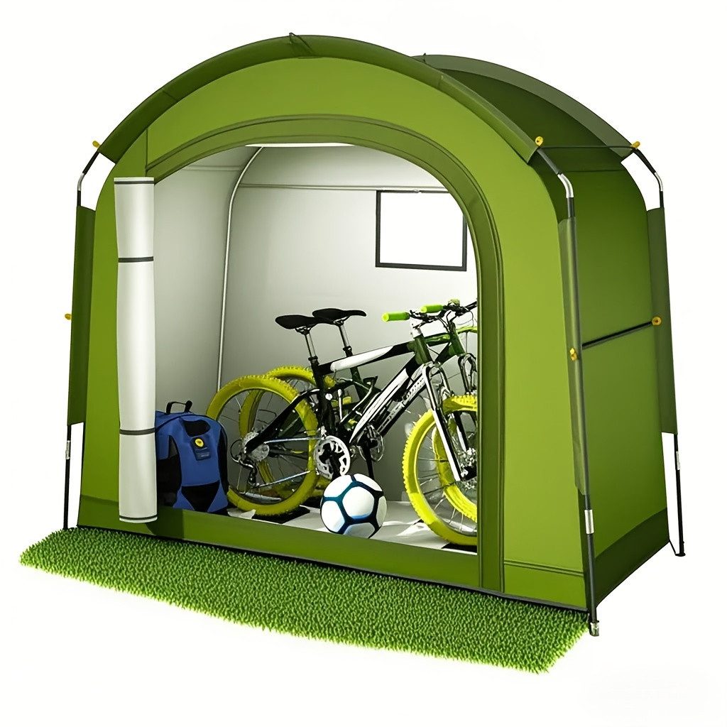 Insma Gerätezelt Fahrradzelt für 2 Fahrräder, Tragbare Aufbewahrungszelt für Camping, Faltbare Lagerzelt für Fahrräder,Motorräder, …