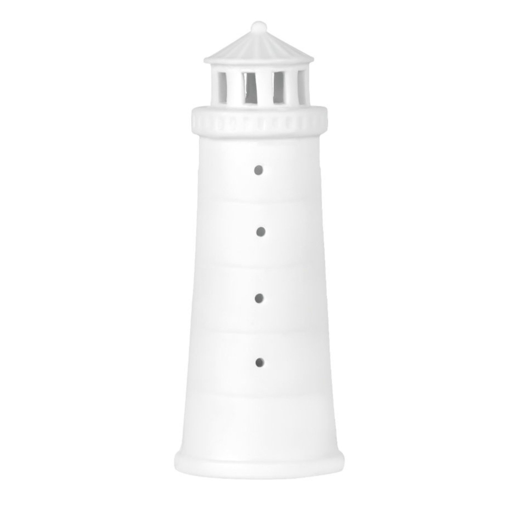 Räder Design Windlicht räder Meeresrauschen LED Leuchtturm aus weißem Porzellan 11,5cm mit