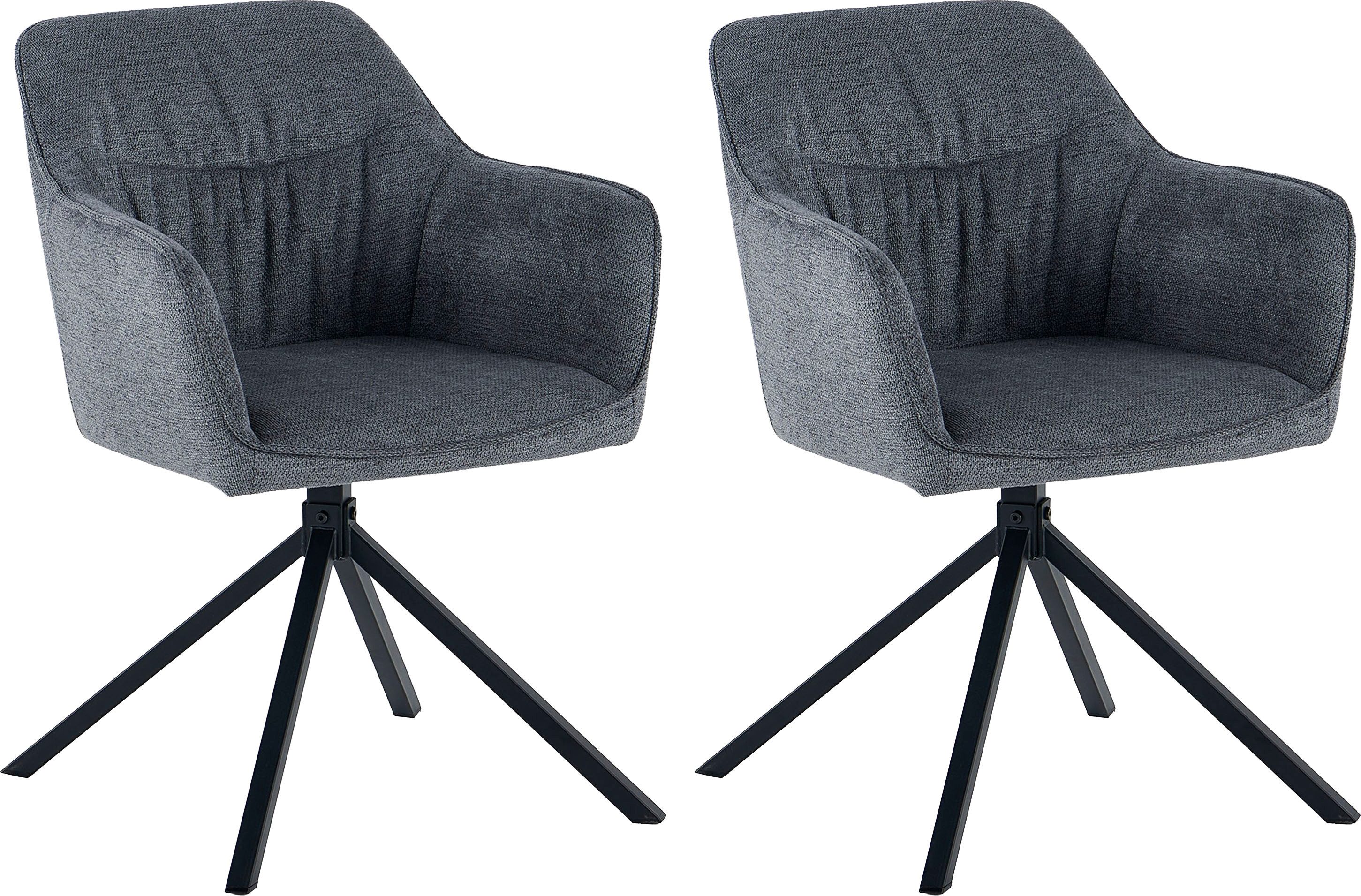 OTTO home Esszimmerstuhl Turin (Set, 2 St), moderner Stuhl, 360 Grad drehbar, mit hochwertigem Strukturstoff
