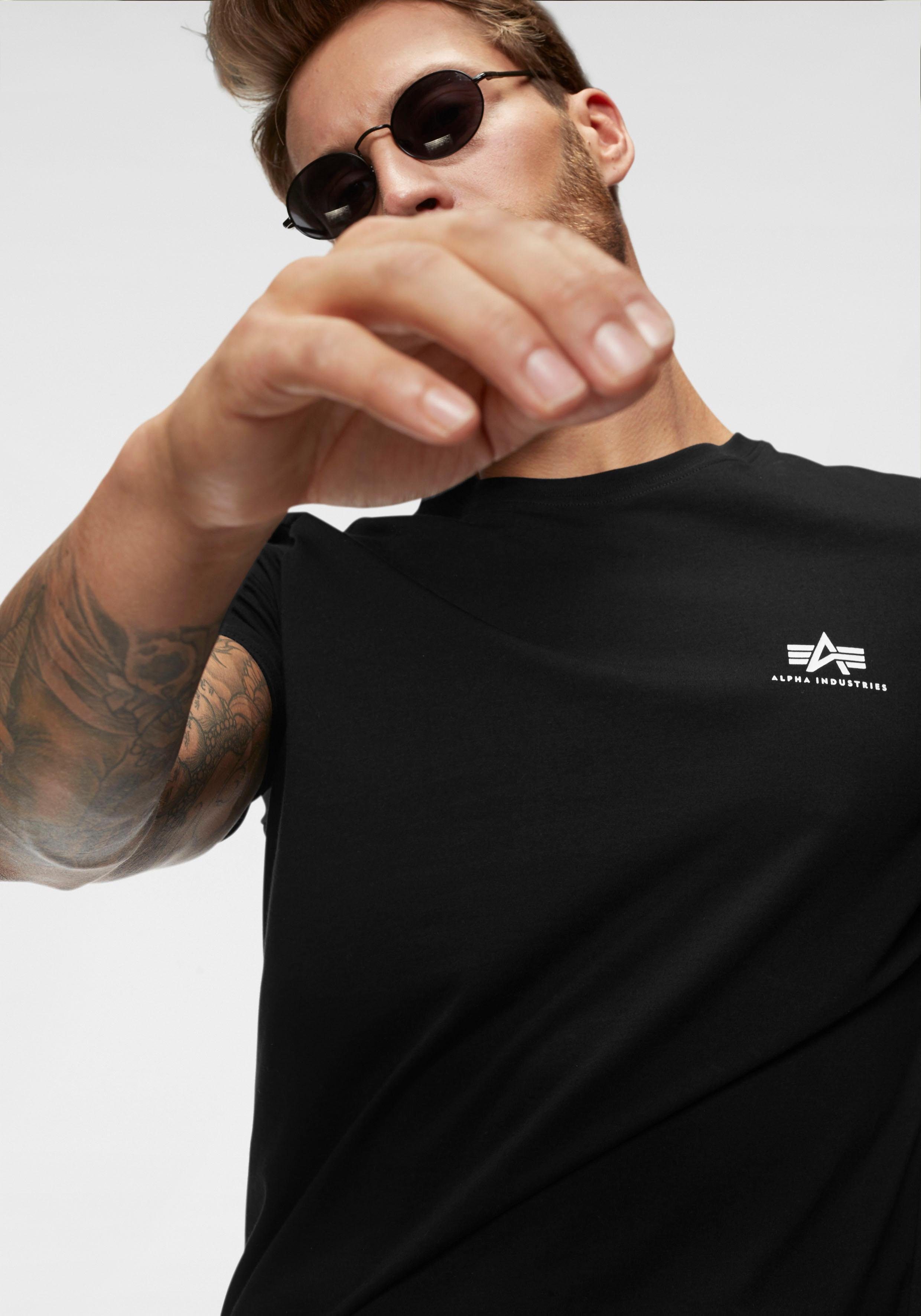 Alpha Industries Rundhalsshirt BASIC T SMALL LOGO Baumwolle, regular fit