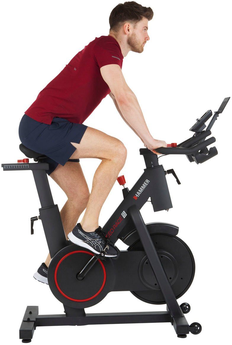 Hammer Speedbike Race S (5-tlg., Trainingscomputer mit LCD-Anzeige, Fitness-Apps per Smartphone/Tablet), 150 kg max. Benutzergewicht, Fahrrad, 16 Widerstandsstu – Bild 4 von 5