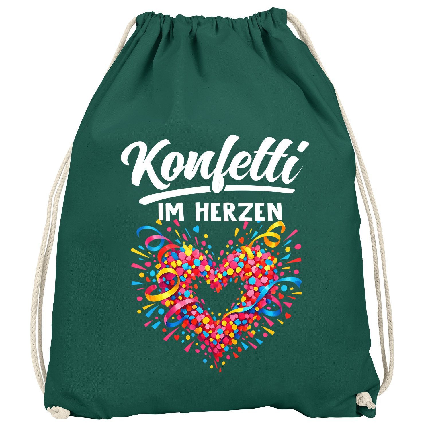 Turnbeutel Turnbeutel - Konfetti im Herzen - Accessoires Fasching Karneval