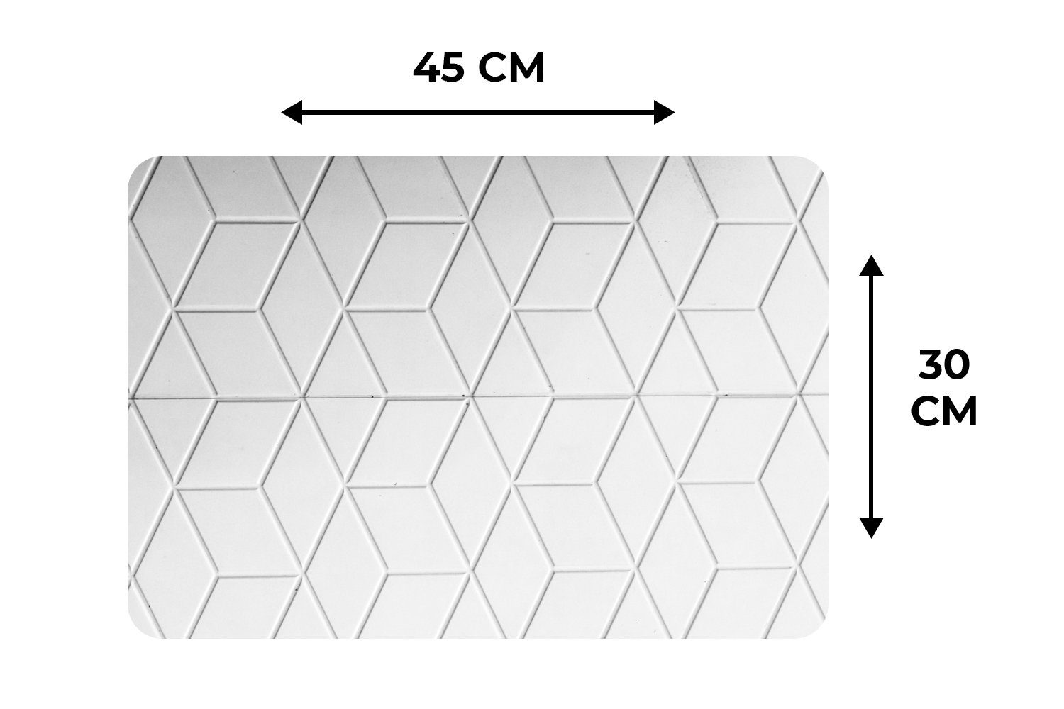 Platzmatte, Schmutzabweisend Platzset, - Muster Stein Kariert, Platzset, MuchoWow, Tischmatten, - Platzdecken, - Design (6-St), - Weiß