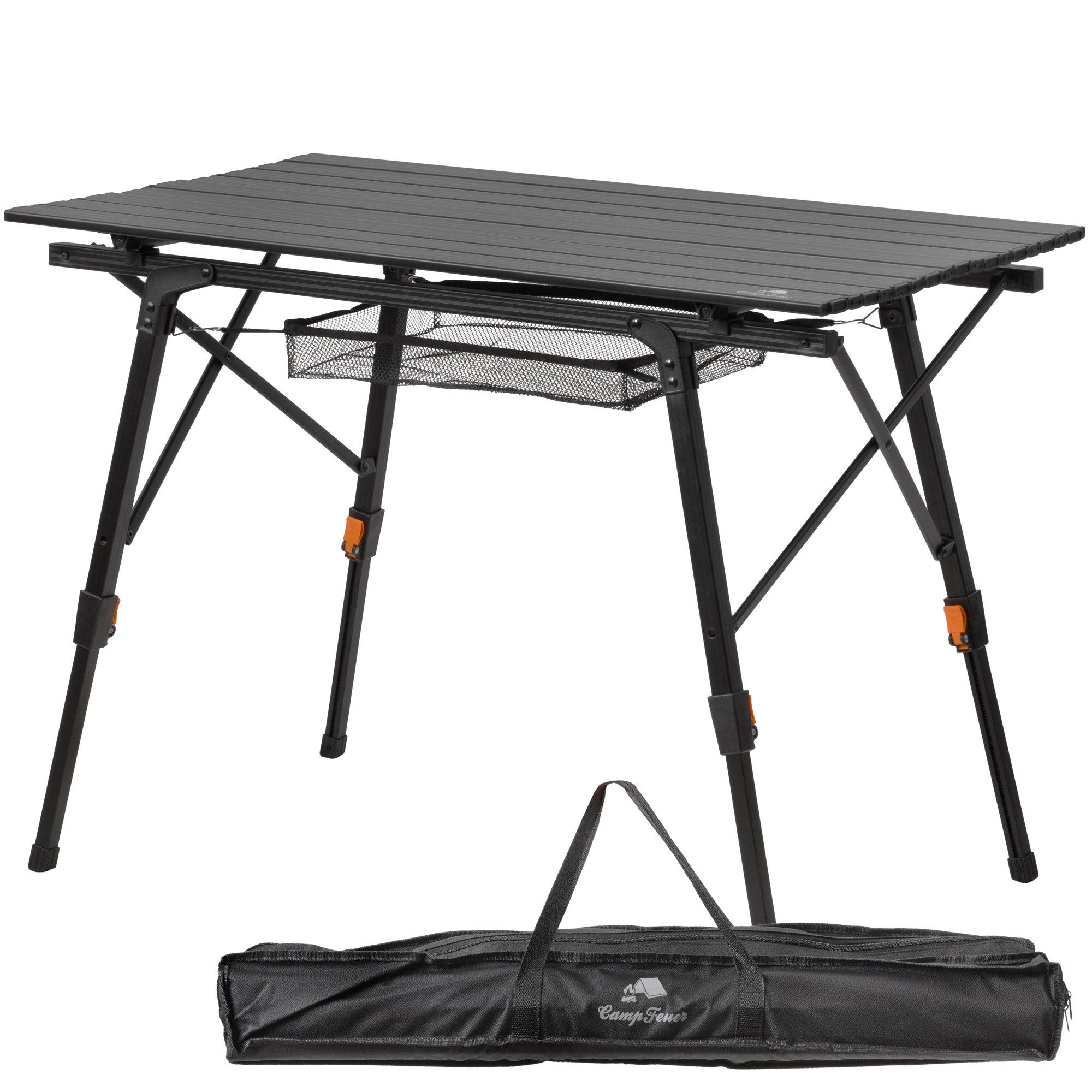 Campingtisch Gartentisch faltbar 90,5 x 51,5 cm schwarz, Klapptisch mit Tragetasche