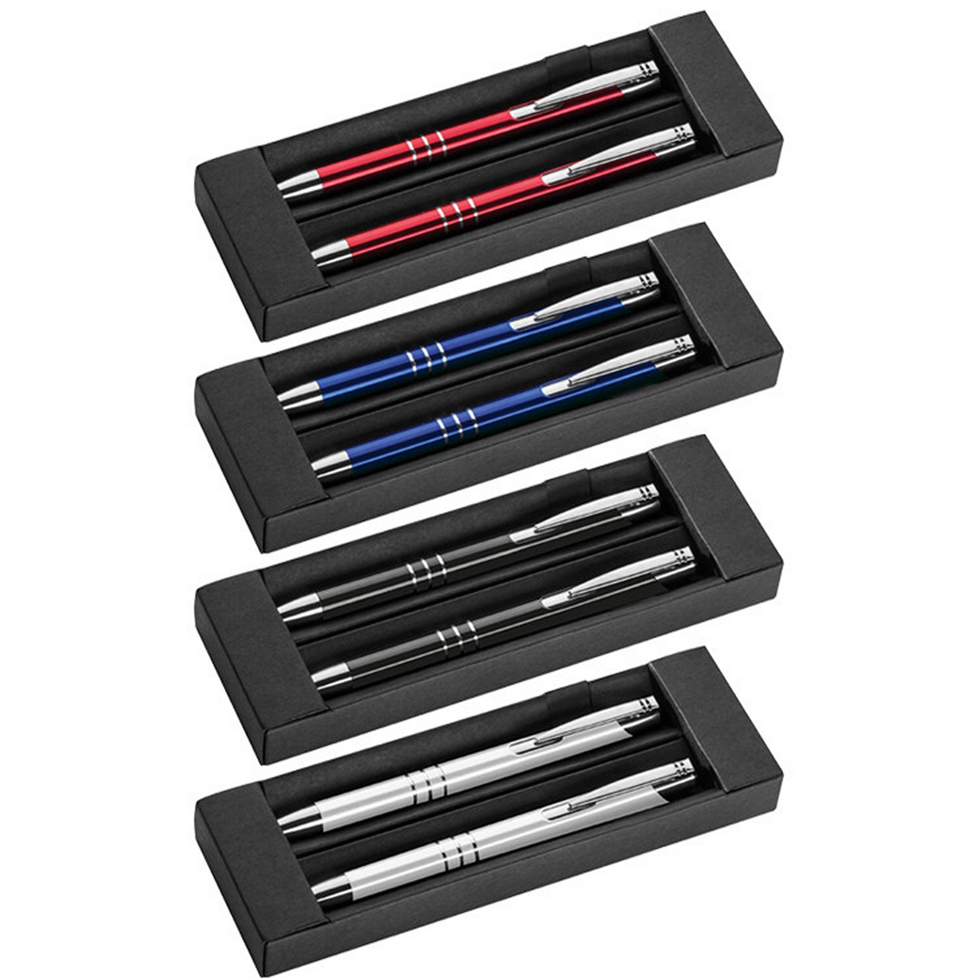 Macma Kugelschreiber 4x Metall Schreibset / Kugelschreiber + Druckbleistift / 4 verschieden