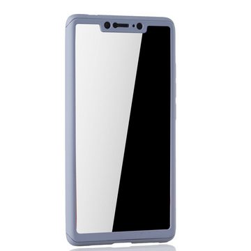 König Design Handyhülle Xiaomi Mi 8 SE, Xiaomi Mi 8 SE Handyhülle 360 Grad Schutz Full Cover Grau