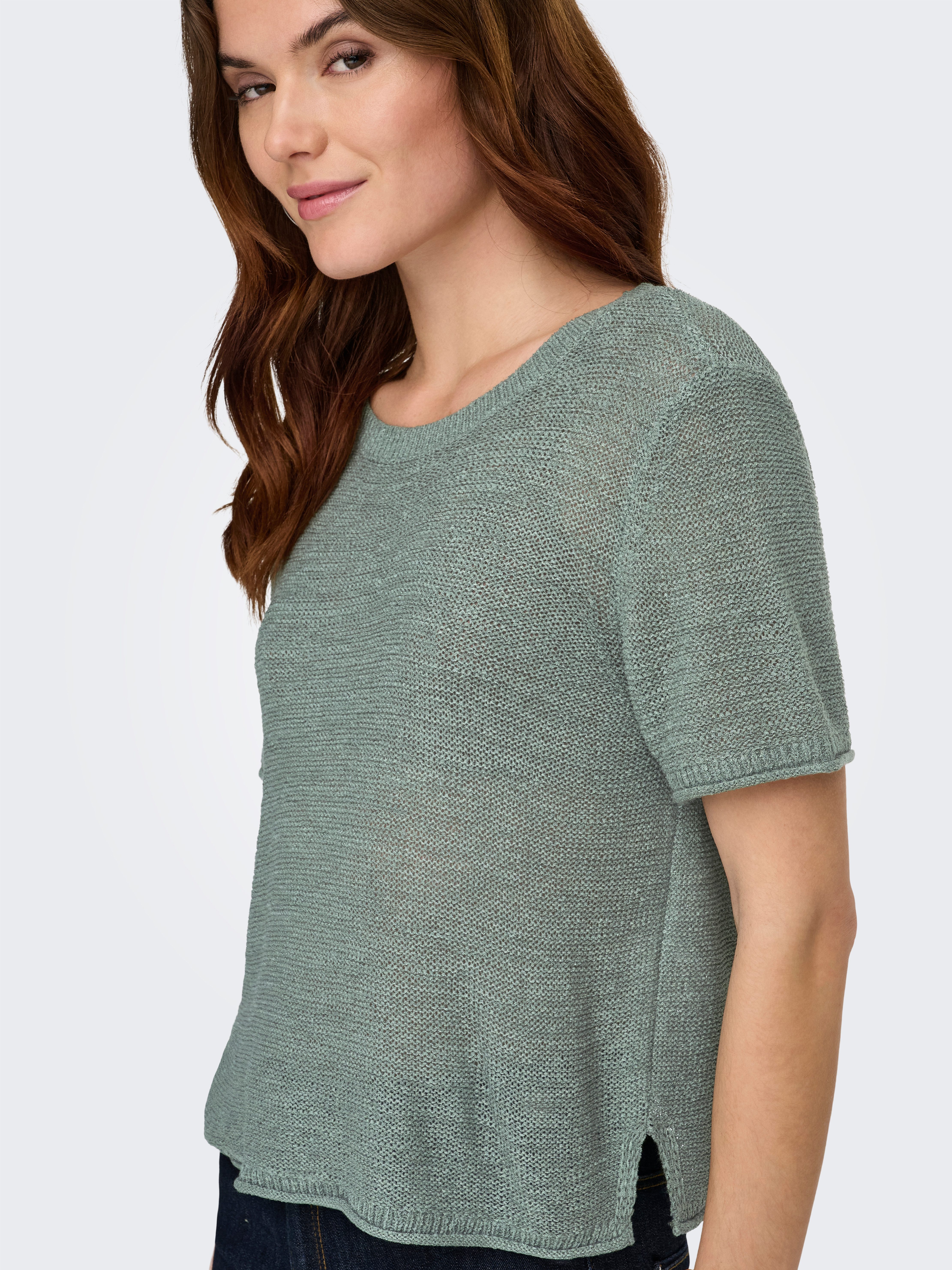 ONLY Kurzarmpullover ONLSUNNY S/S PULLOVER NOOS KNT Kunstfaser, regular fit