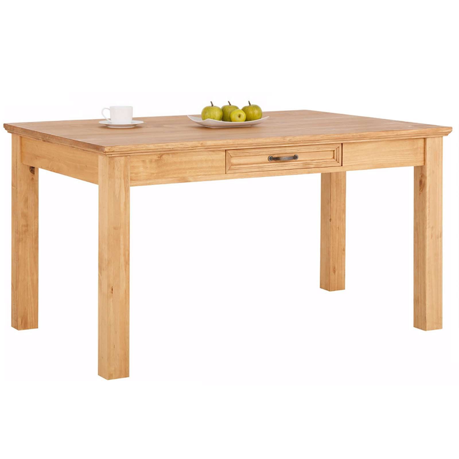 OTTO home Esstisch Selma, mit Schublade, aus massivem Kiefernholz, Breite 140 oder 180 cm