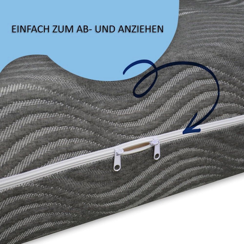 Matratzenersatzbezug Viscose mit Reißverschluss - Ersatz Bezug, TULENA, Größe 80x200, 23-25cm Hoch, Viskose Anthrazit, Öko-Tex zertifiziert – Bild 5 von 5