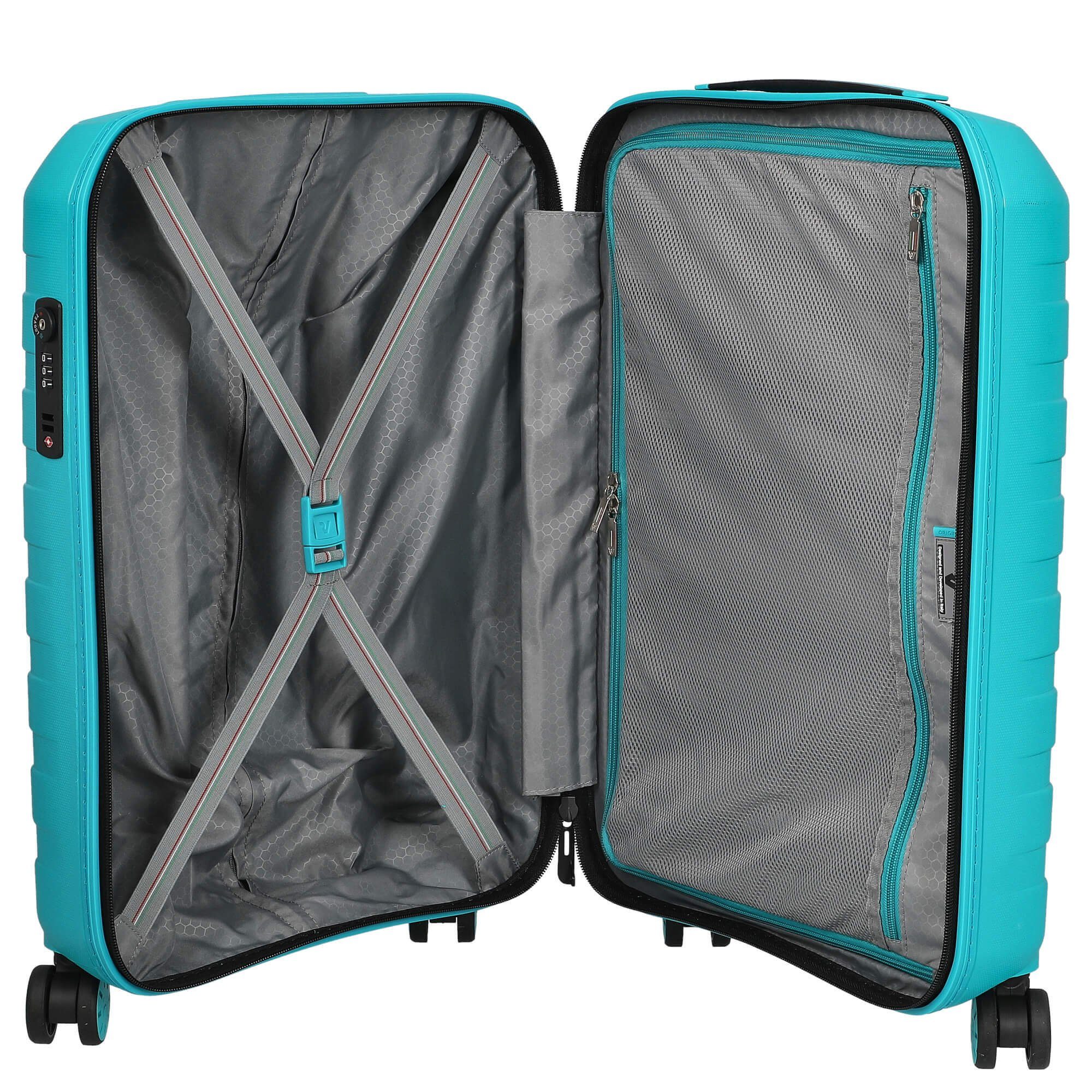 Kabinentrolley 4-Rollen 55 Rollen 4 Handgepäck-Trolley black/emerald - RONCATO Box 2.0 Sport cm, Rollen