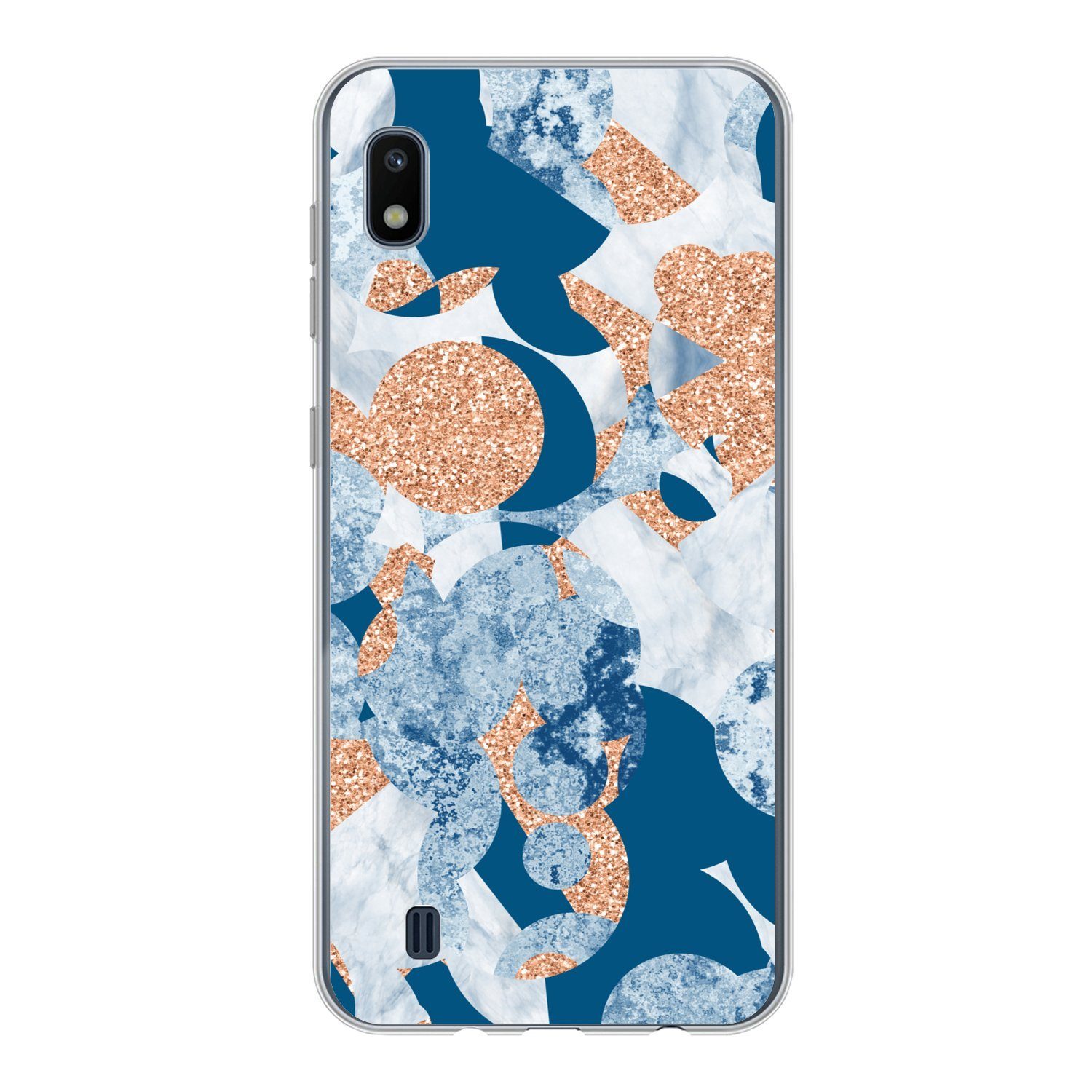 Handyhülle für Samsung Galaxy A10 Marmor - Geometrische Formen - Glitter
