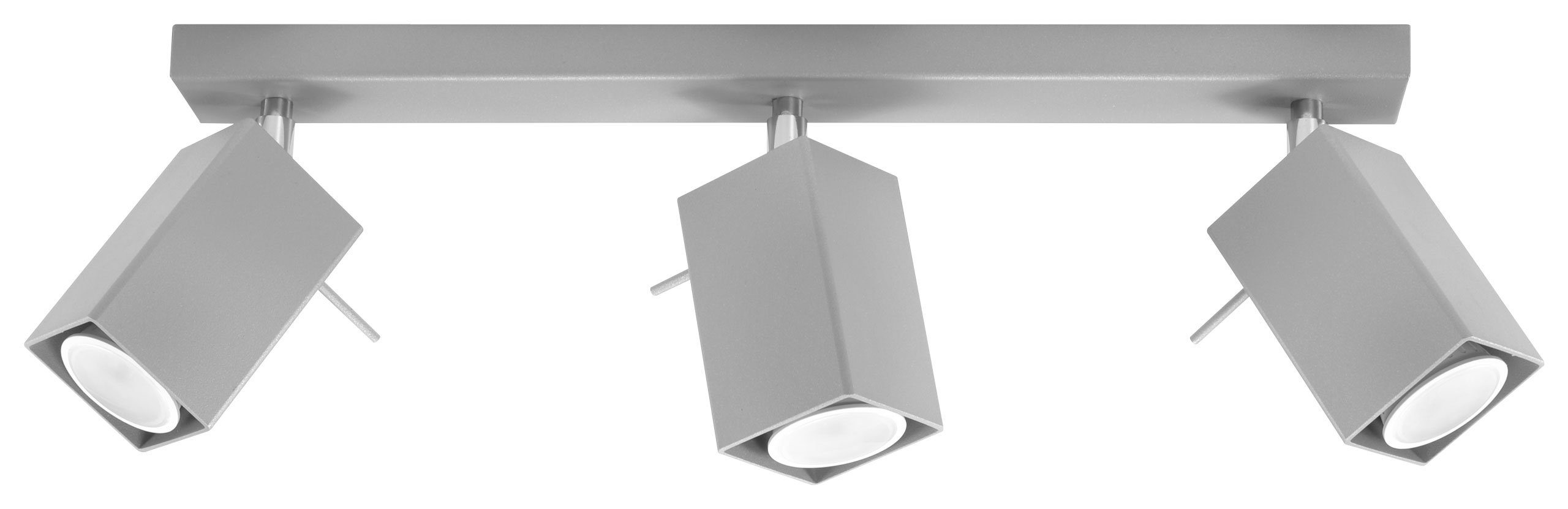 Metall Modern Deckenlampe ohne vielseitig Deckenstrahler 3x Licht-Erlebnisse GU10 FALERIA, Wohnzimmer Grau L:45cm Leuchtmittel,