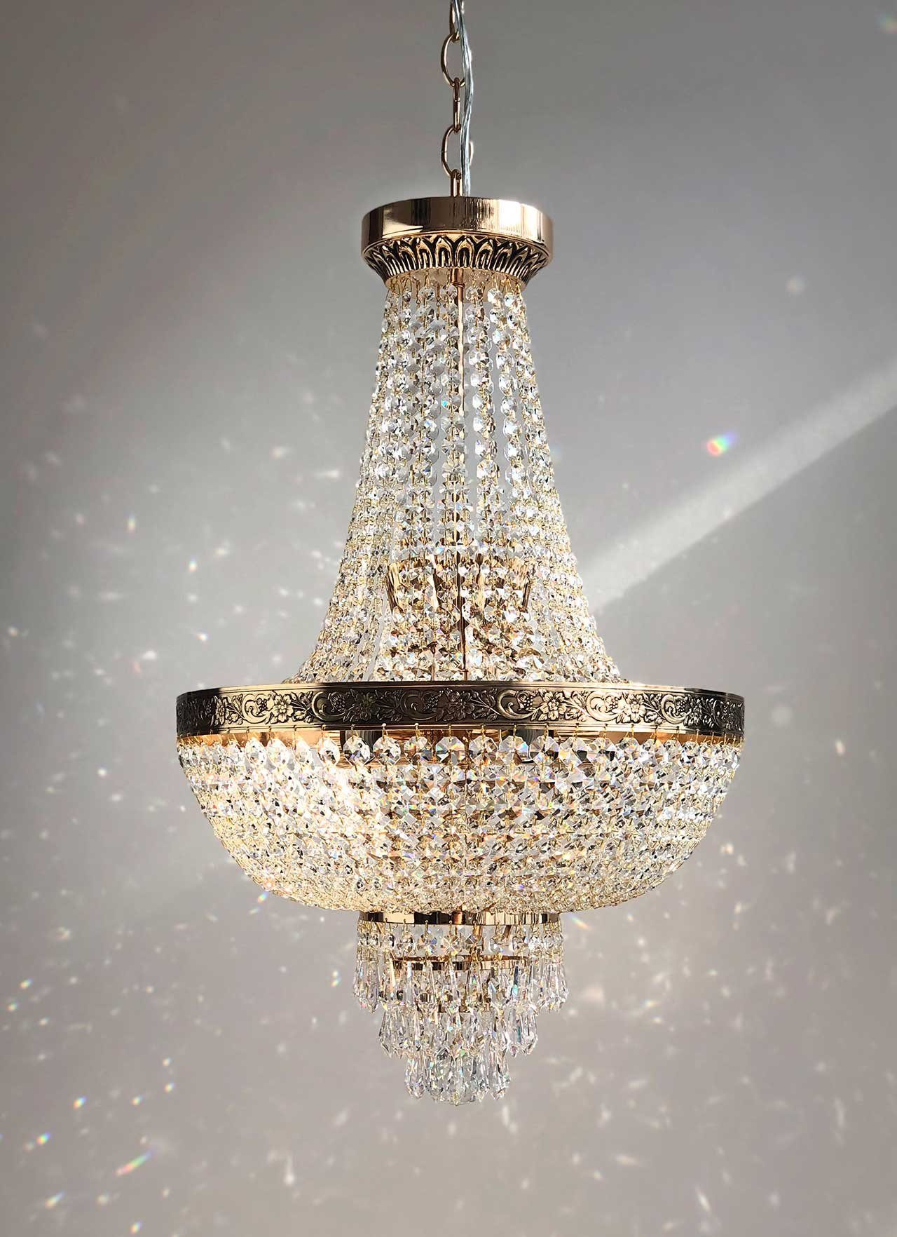 PGA-Lights Pendelleuchte Kristall Korblüster Plaza Durchmesser 40cm