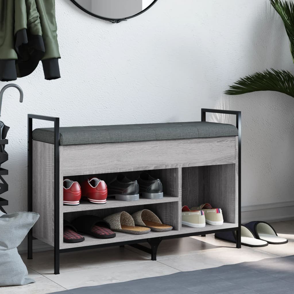vidaXL Sitzbank Schuhbank Grau Sonoma 85,5x32x57,5 günstig online kaufen