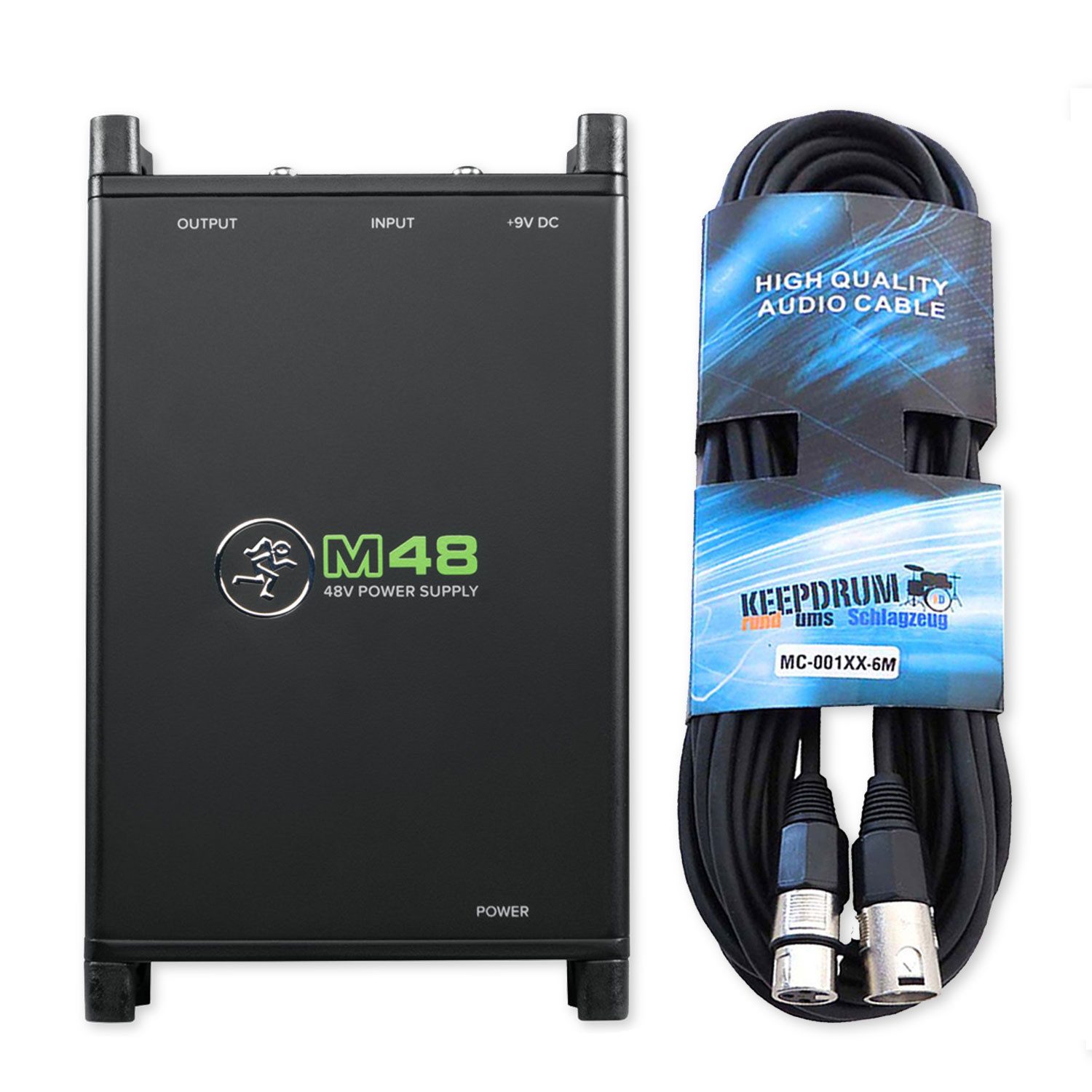 MACKIE Mackie Phantomspeisung M-48 48V 1-Kanal mit Kabel Digitales Aufnahmegerät (Vorteils-Set mit XLR-Kabel)