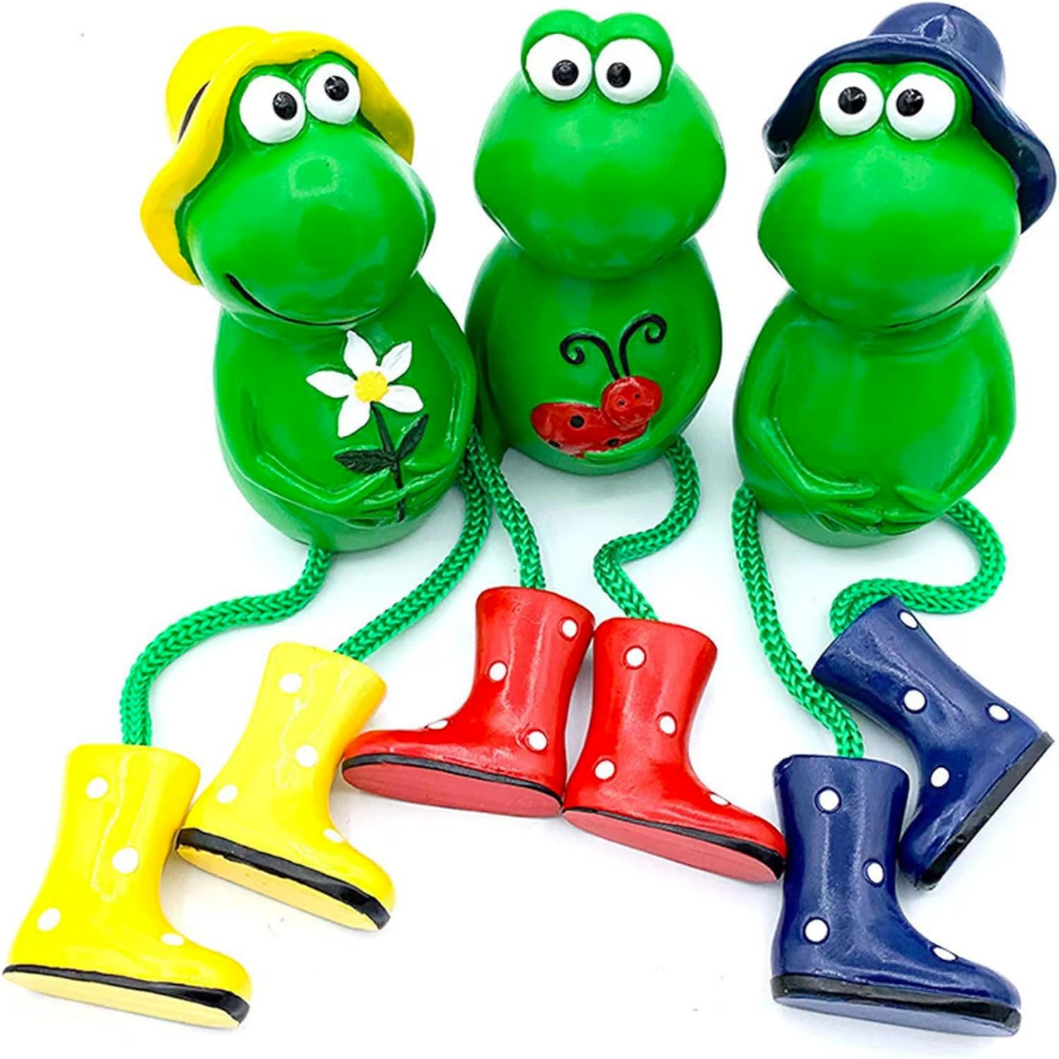 NUODWELL Gartenfigur Frosch Gartendeko, Tiere Frosch Ornament Gartenfigur Für Außen(3 Stück), (3 St)