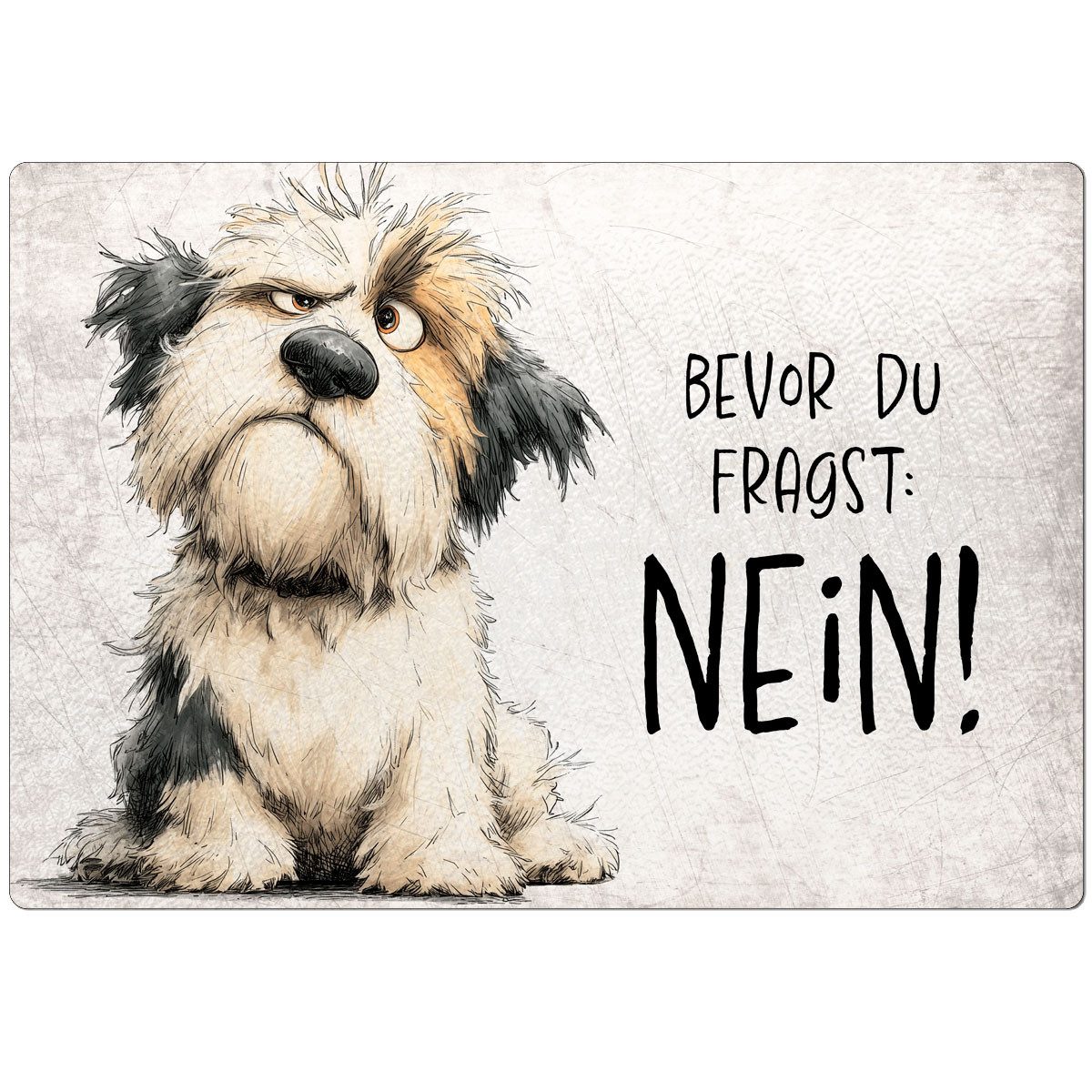 Cadouri Frühstücksbrett 'Bevor du fragst' - Glasschneidebrett mit Motiv, Frühstücksbrettchen, Glas, (1-St., 1 Schneidebrettchen mit 4 rutschhemmenden Gummifüßchen), Glasbrettchen mit strukturierter Oberfläche und abgerundete Ecken