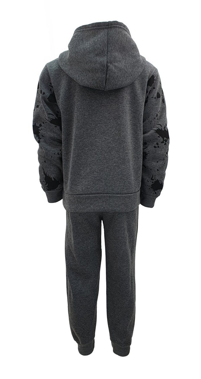 Hessis Freizeitanzug Design Grau Dunkel (Jacke sportlichem Trainingsanzug mit Jogginghose) Jungen JF41 