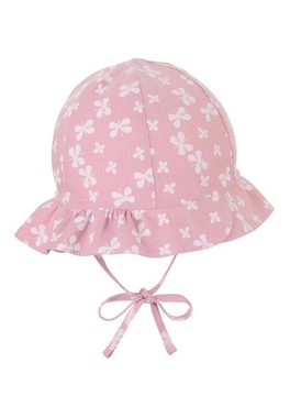 Sterntaler® Schirmmütze Sonnenhut Schleife (1-St., Sommerhut Baby bedruckt, Baby Hut mit Schleife) Sonnenhut Kinder mit Bindeband, Babyhut mit süßen Motiven