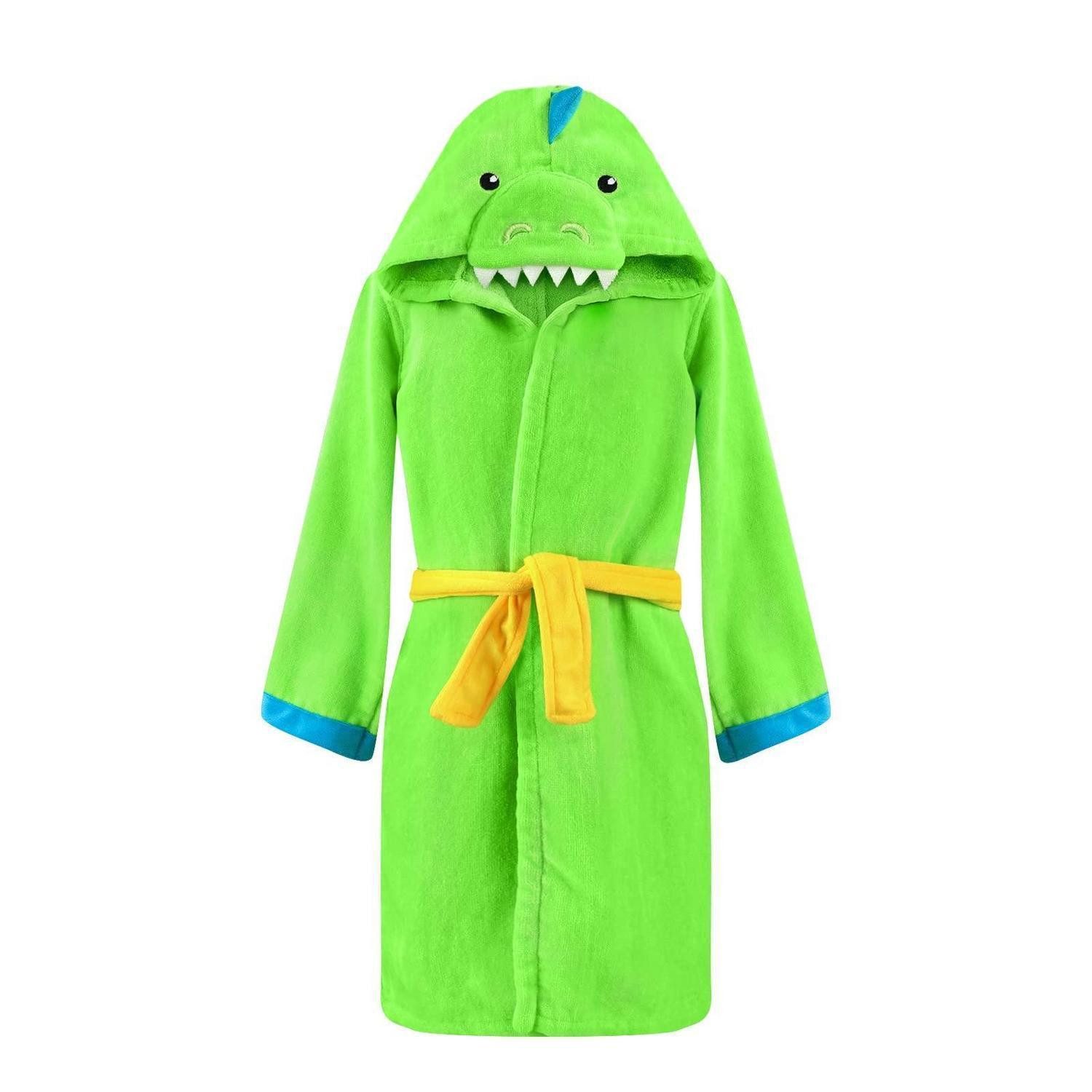 LuxusKollektion Strandtücher Bademantel Kinder Mädchen Jungen Grün 6-8 Jahre, (1-St)