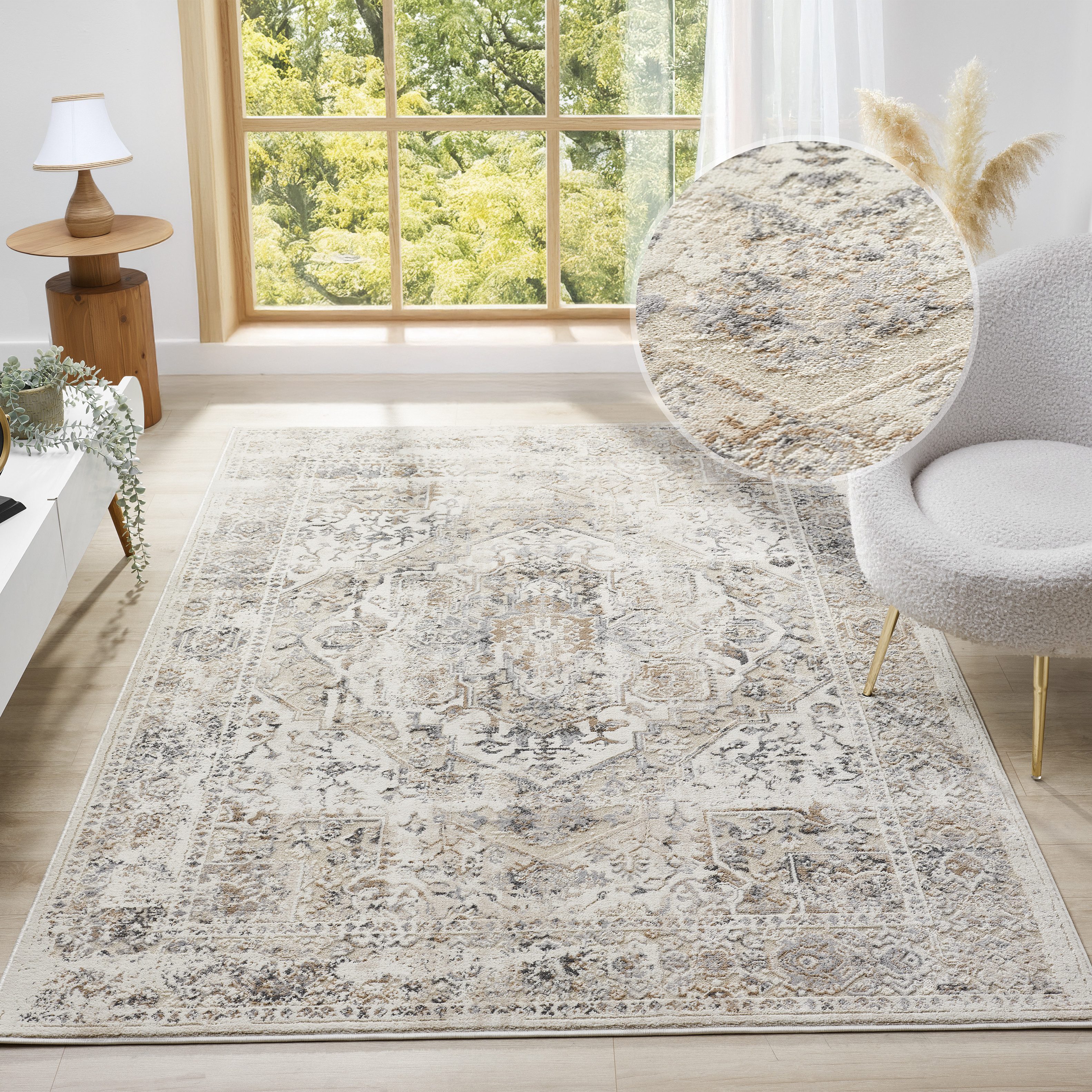 my home Teppich Kylan, Hoch-Tief-Struktur, dezenter Glanz, rechteckig, Höhe günstig online kaufen