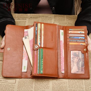 Mrichbez Geldbörse Frauen lange große Kapazität tri-fold Brieftasche (1-tlg), Vintage Geldbörse