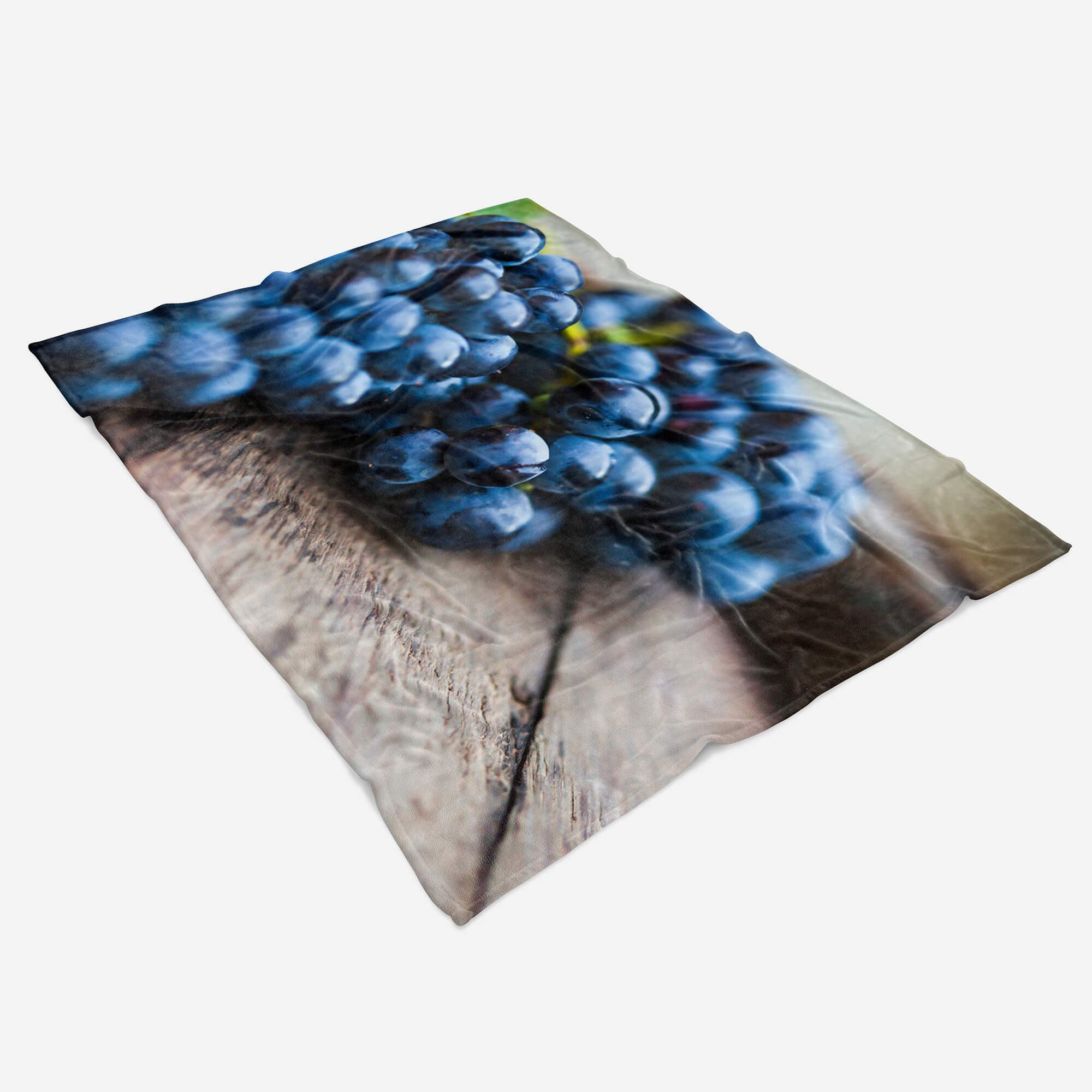 (1-St), Blaubeeren Fotomotiv Strandhandtuch Handtuch Kuscheldecke Handtücher mit Früchte, Baumwolle-Polyester-Mix Sinus Handtuch Art Saunatuch