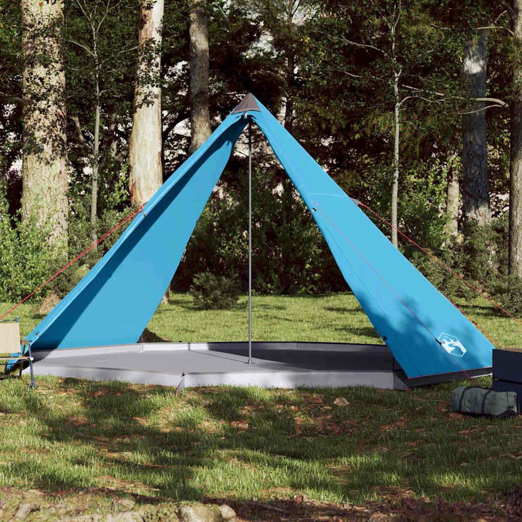 furnicato Faltzelt Familienzelt Tipi 400x400x200 cm Blau, (1 tlg), Campingzelt für 8 Personen mit E-Anschluss und versiegelten Nähten